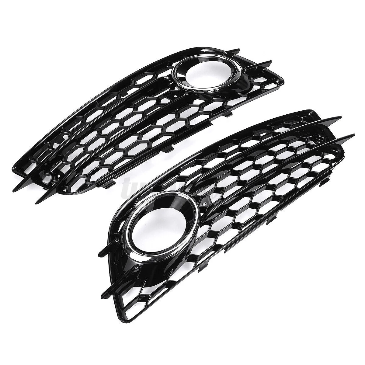 Pair Honeycomb Front Bumper Fog Light Grille Cover Fit Audi A4 B8 S4 2008-2012 - Image 6