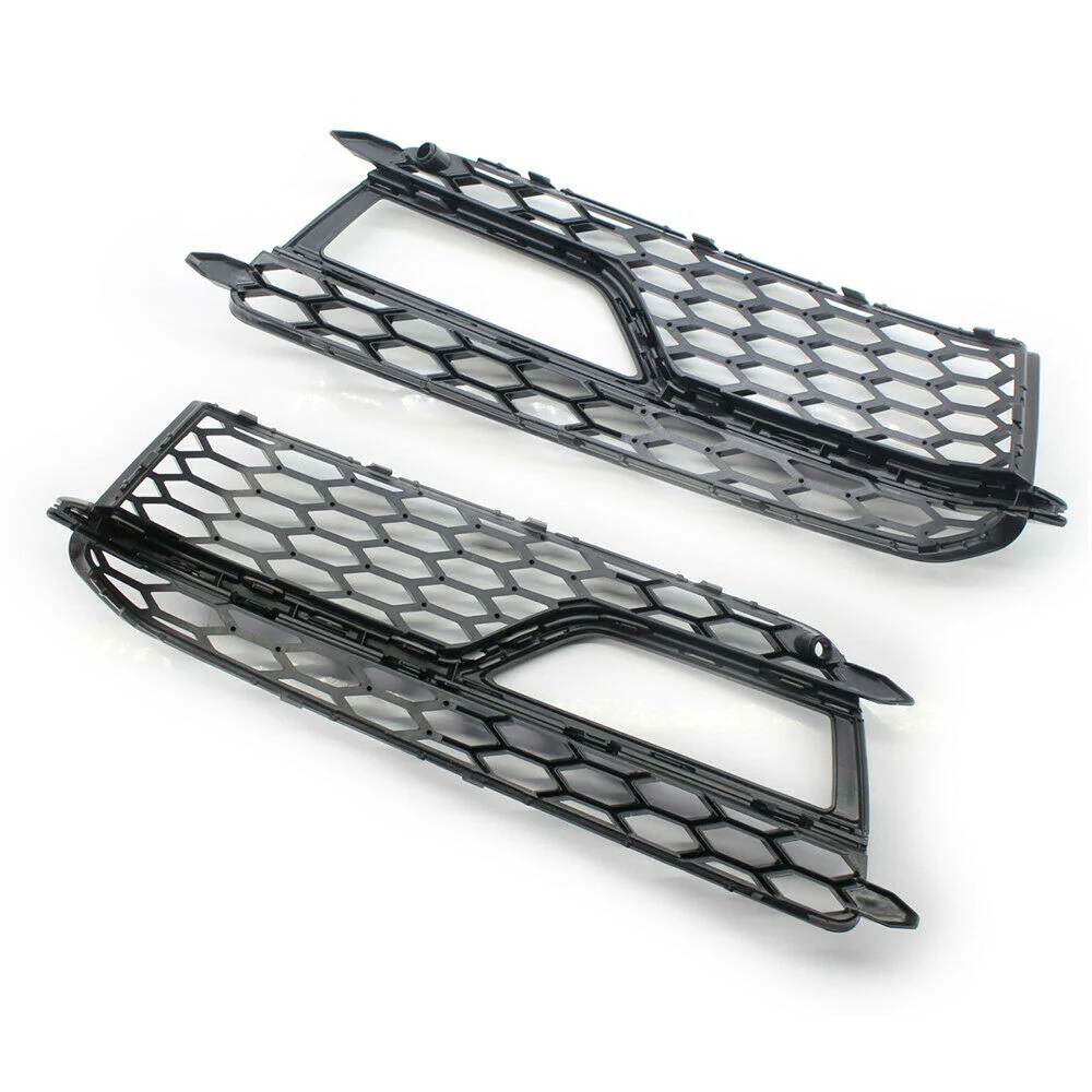 2x Black Fog Light Grille Cover For Audi A5 B8.5 8T S-Line S5 2013-2016 - Image 6