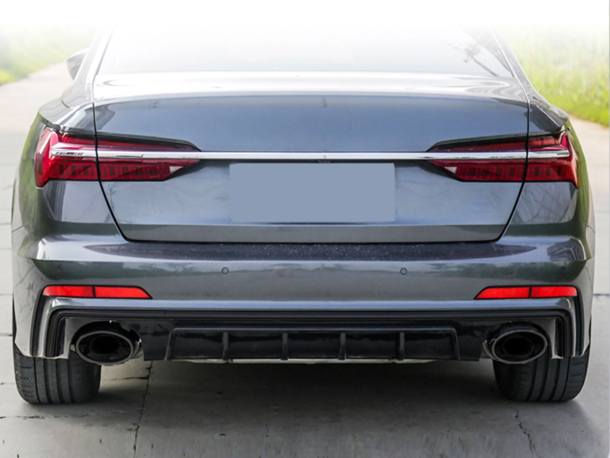 RS6 Style Gloss Black Rear Diffuser + Exhaust Tips For Audi A6 C8 Avant S-Line 2019-2025 - Image 3