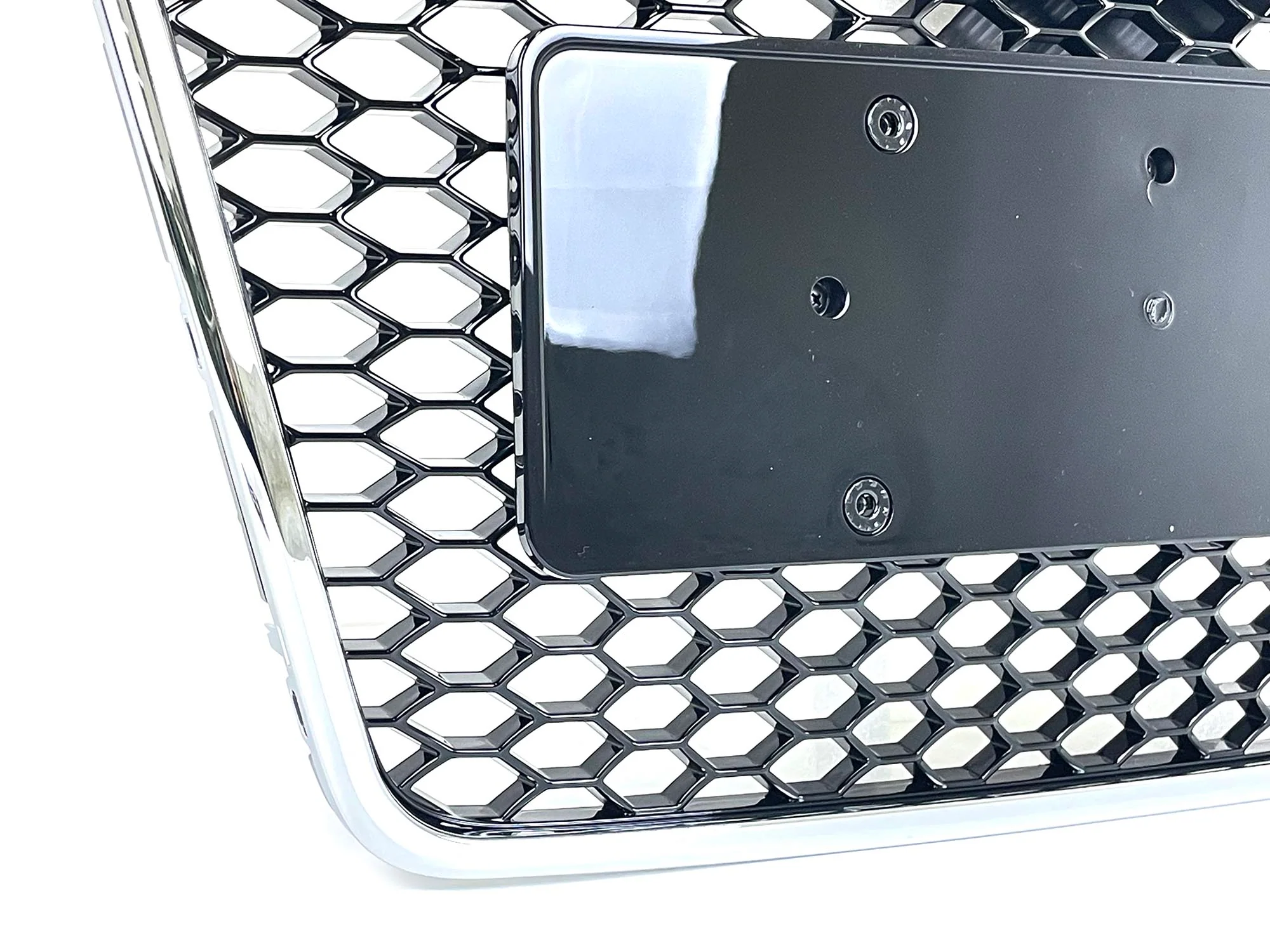 Honeycomb Front Grille w/ Chrome Frame For Audi A6 S6 C6 2005-2011 Grill RS6 Style - Image 6