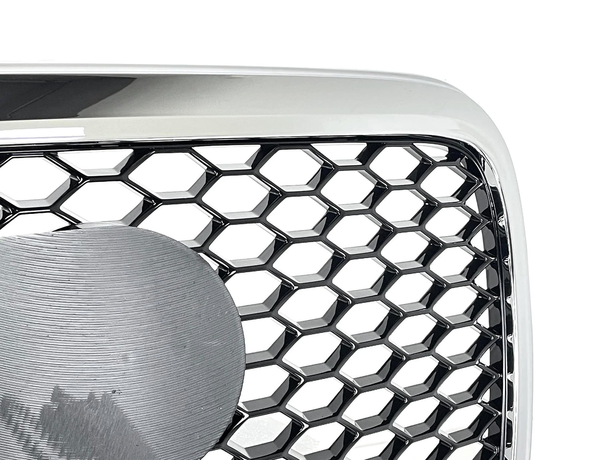Honeycomb Front Grille w/ Chrome Frame For Audi A6 S6 C6 2005-2011 Grill RS6 Style - Image 7
