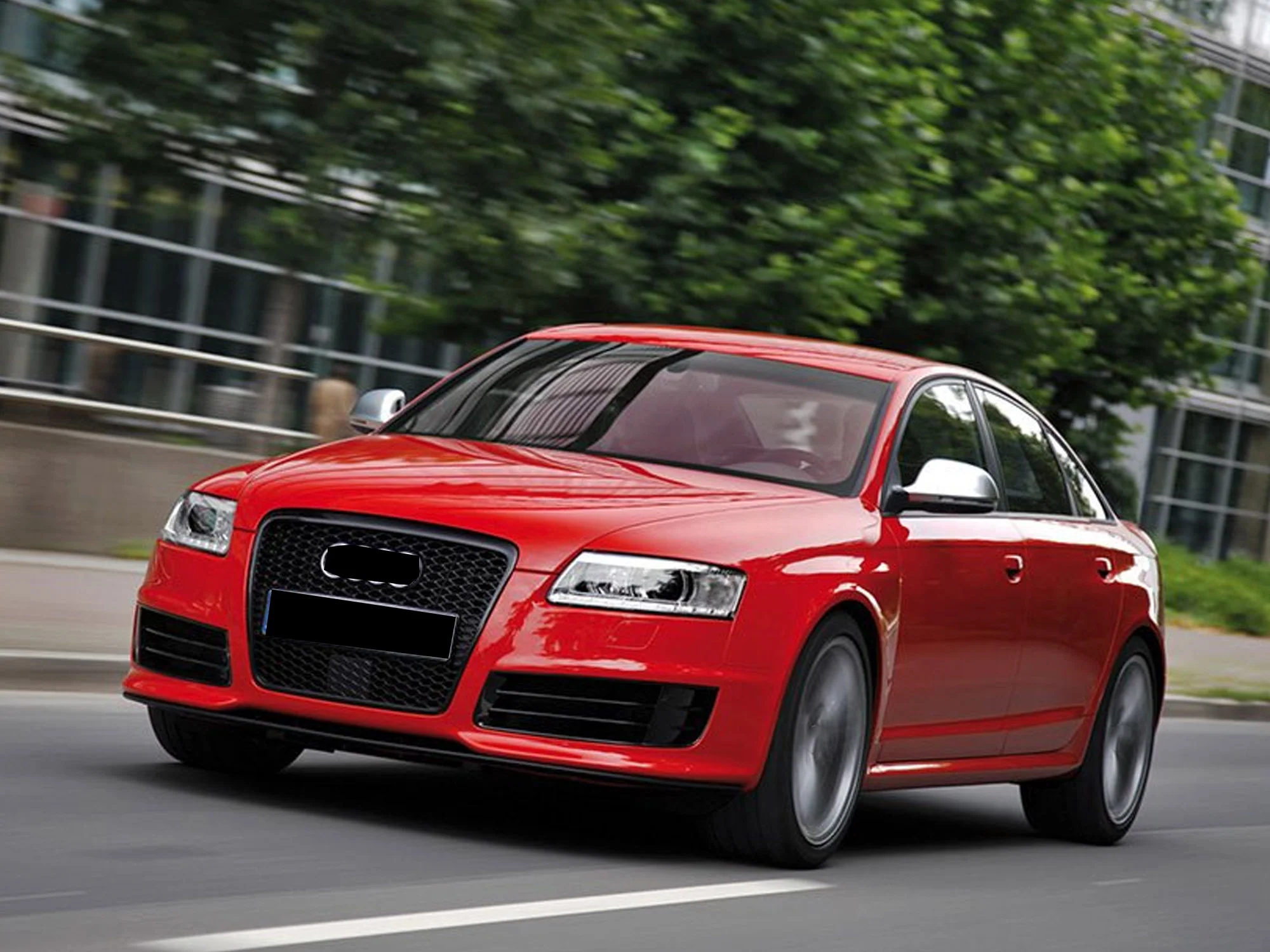 RS6 Style For 2005-2011 Audi A6 S6 C6 Front Bumper Mesh Grill Honeycomb Black - Image 2