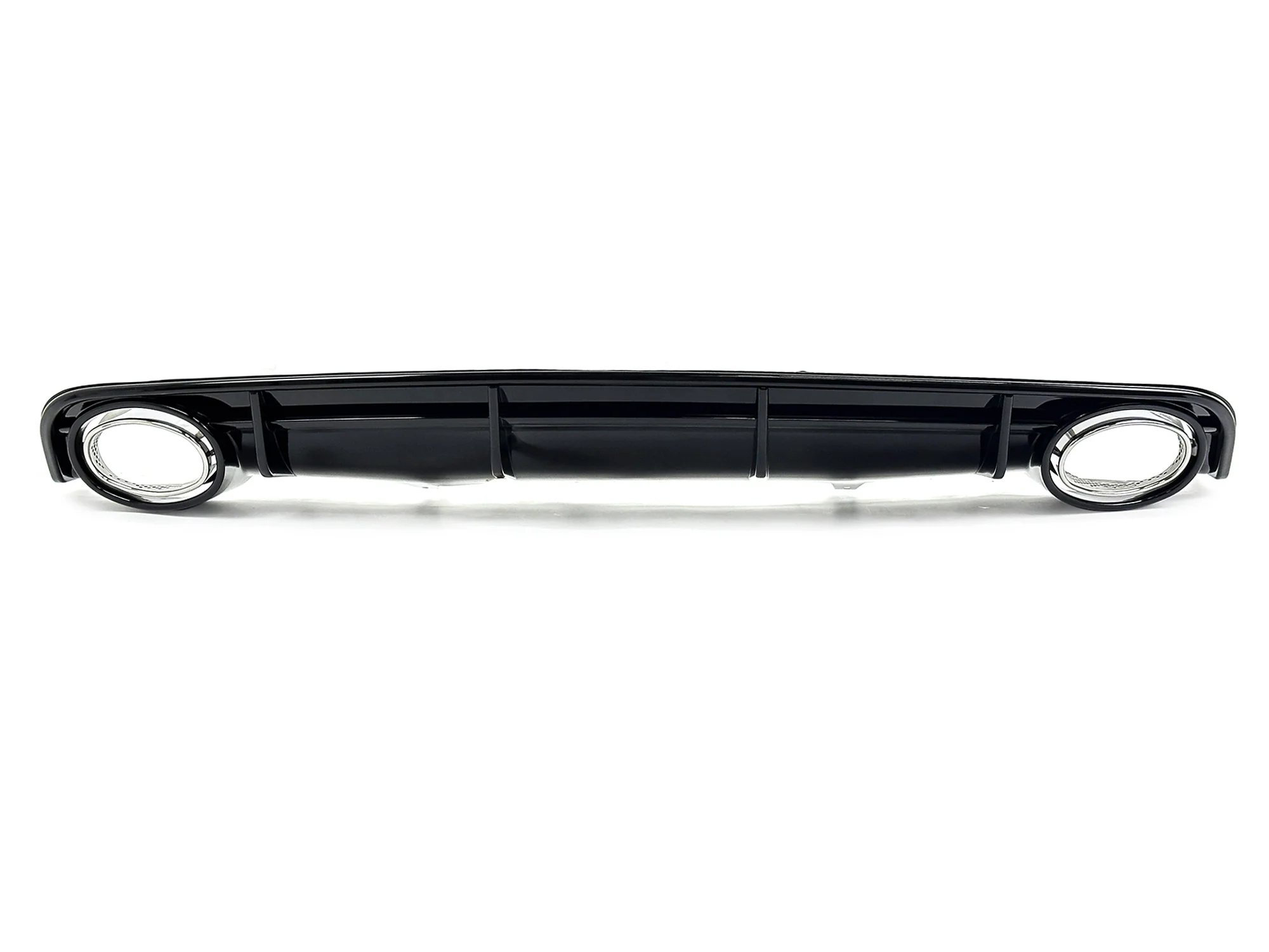 RS6 Style Gloss Black Rear Diffuser + Silver Exhaust Tips for Audi A6 C7.5 S-Line 2016–2018 - Image 4