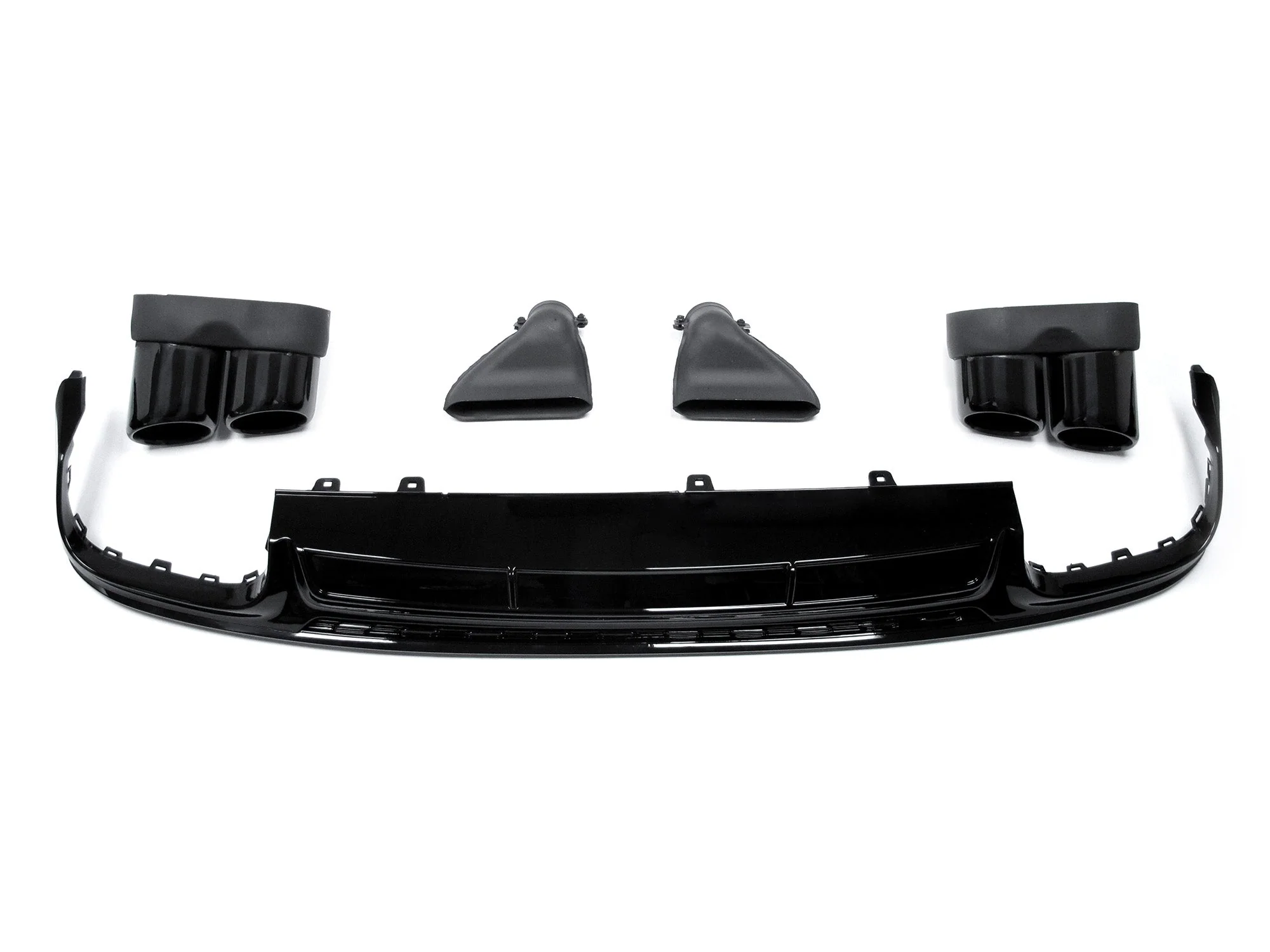 S6 Style Gloss Black Rear Diffuser + Black Tips for Audi A6 C8 S6 S-Line Sedan 2019-2025 - Image 5