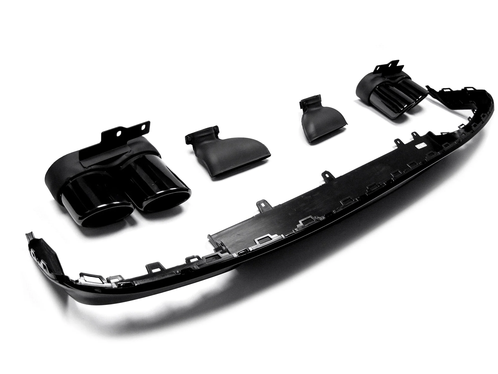 S6 Style Gloss Black Rear Diffuser + Black Tips for Audi A6 C8 S6 S-Line Sedan 2019-2025 - Image 6