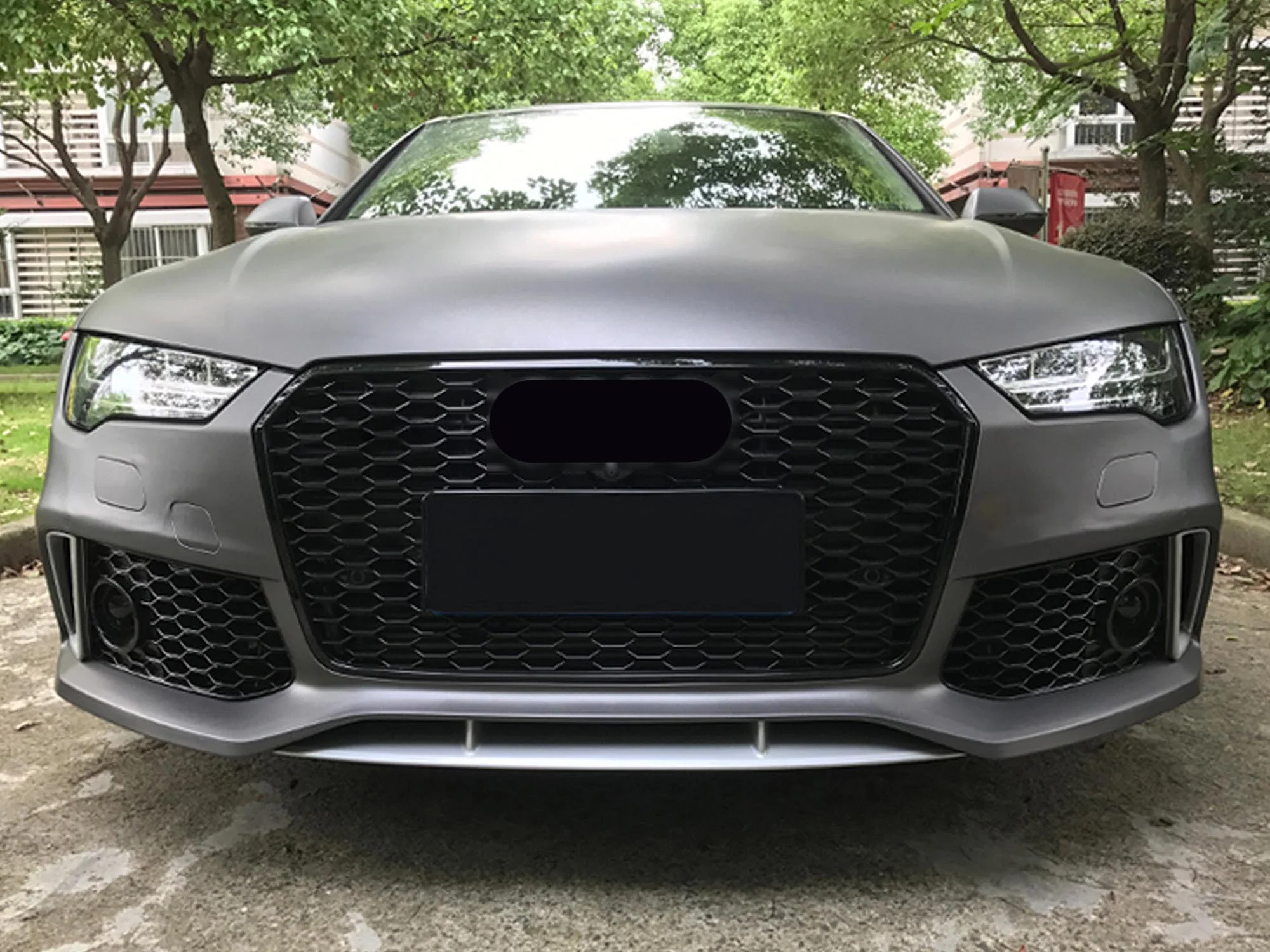 Fits 2016-2018 Audi A7 S7 4G Honeycomb Front Honeycomb Mesh Grill Grille RS7 Style - Image 2
