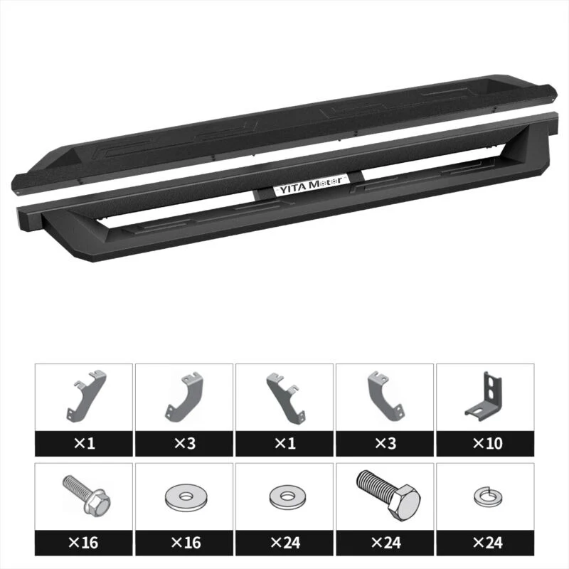 4'' Running Boards for 2022-2026 Toyota Tundra CrewMax Cab Steel Drop Side Step Bars - Image 15