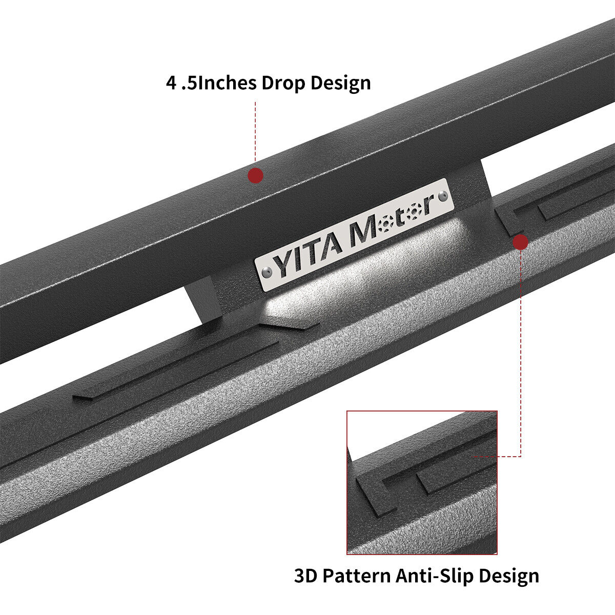 4'' Running Boards for 2022-2026 Toyota Tundra CrewMax Cab Steel Drop Side Step Bars - Image 4