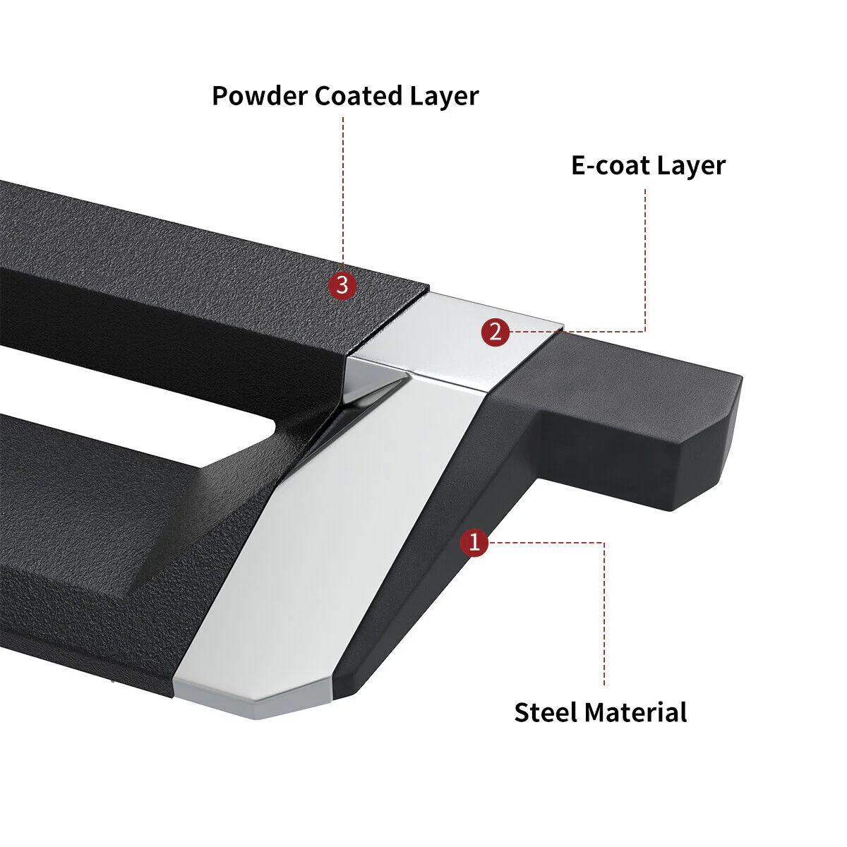 4'' Running Boards for 2022-2026 Toyota Tundra CrewMax Cab Steel Drop Side Step Bars - Image 5