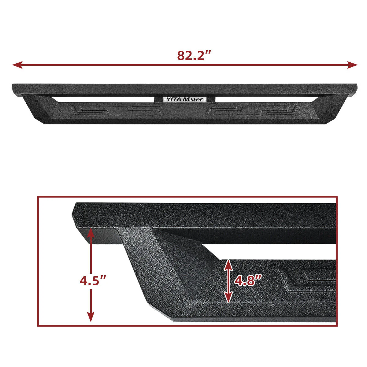 4'' Running Boards for 2022-2026 Toyota Tundra CrewMax Cab Steel Drop Side Step Bars - Image 7