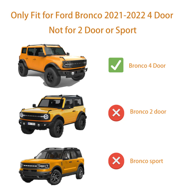 Running Boards Side Step Nerf Bars For Ford Bronco 4-Door 2021-2024 - Image 2