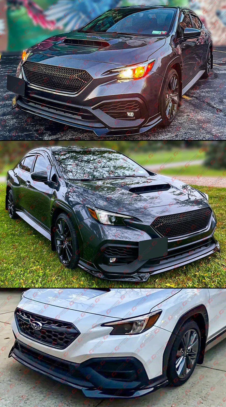 Gloss Black Front Bumper Lip Splitter Kit For 2022-2026 Subaru WRX - Image 4