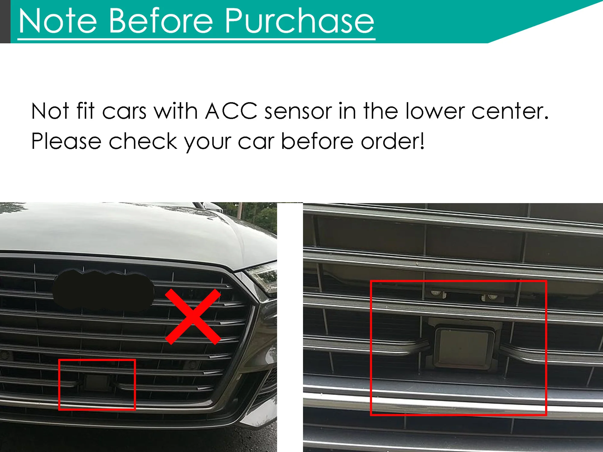 Chrome Front Bumper Grille for Audi A3 8V S3 2017-2020 w/o ACC fg286 - Image 4
