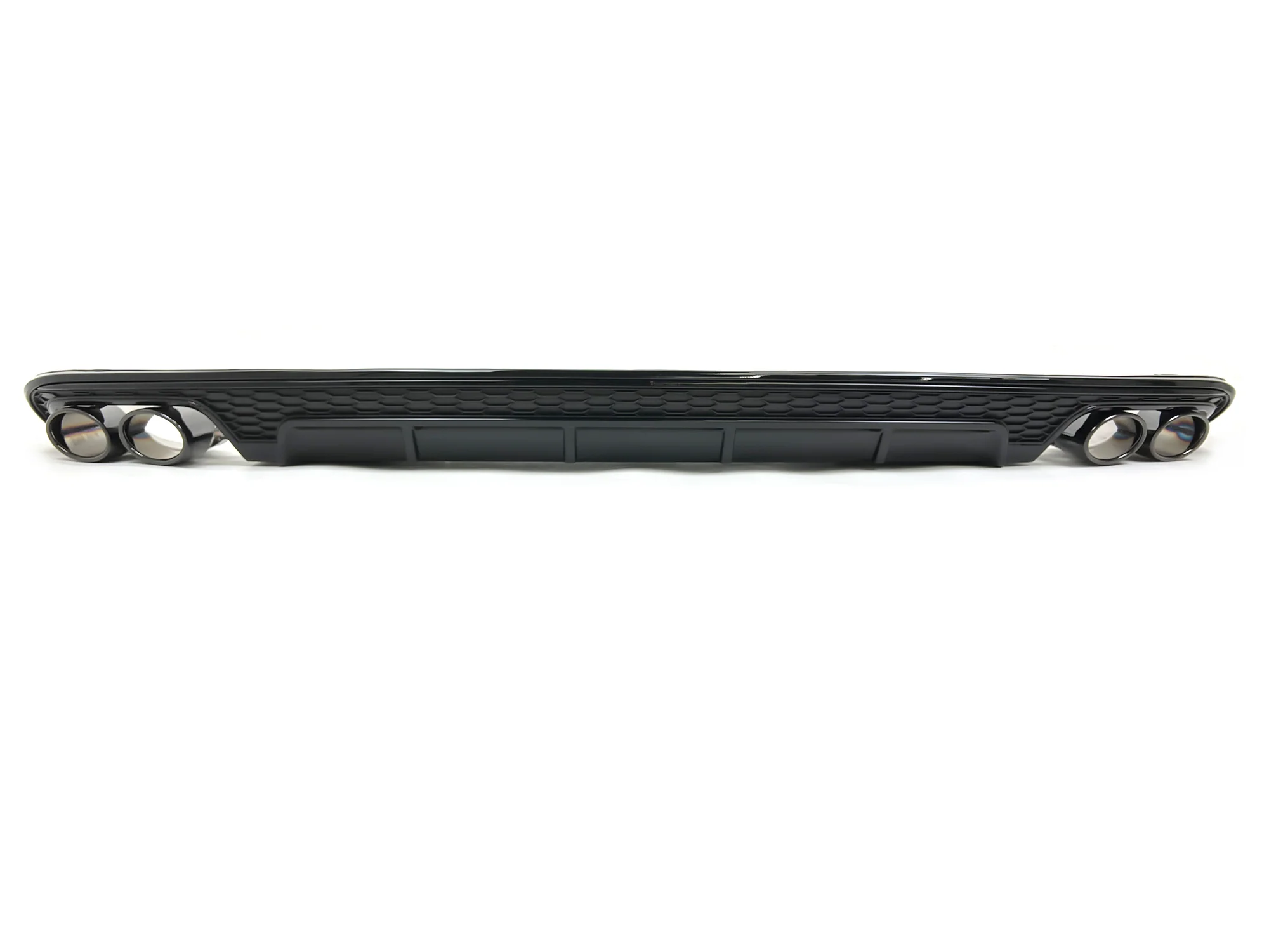 Gloss Black Rear Diffuser + Exhaust Tips For Audi A6 C7.5 Non-S-Line Sedan 2016-2018 - Image 5