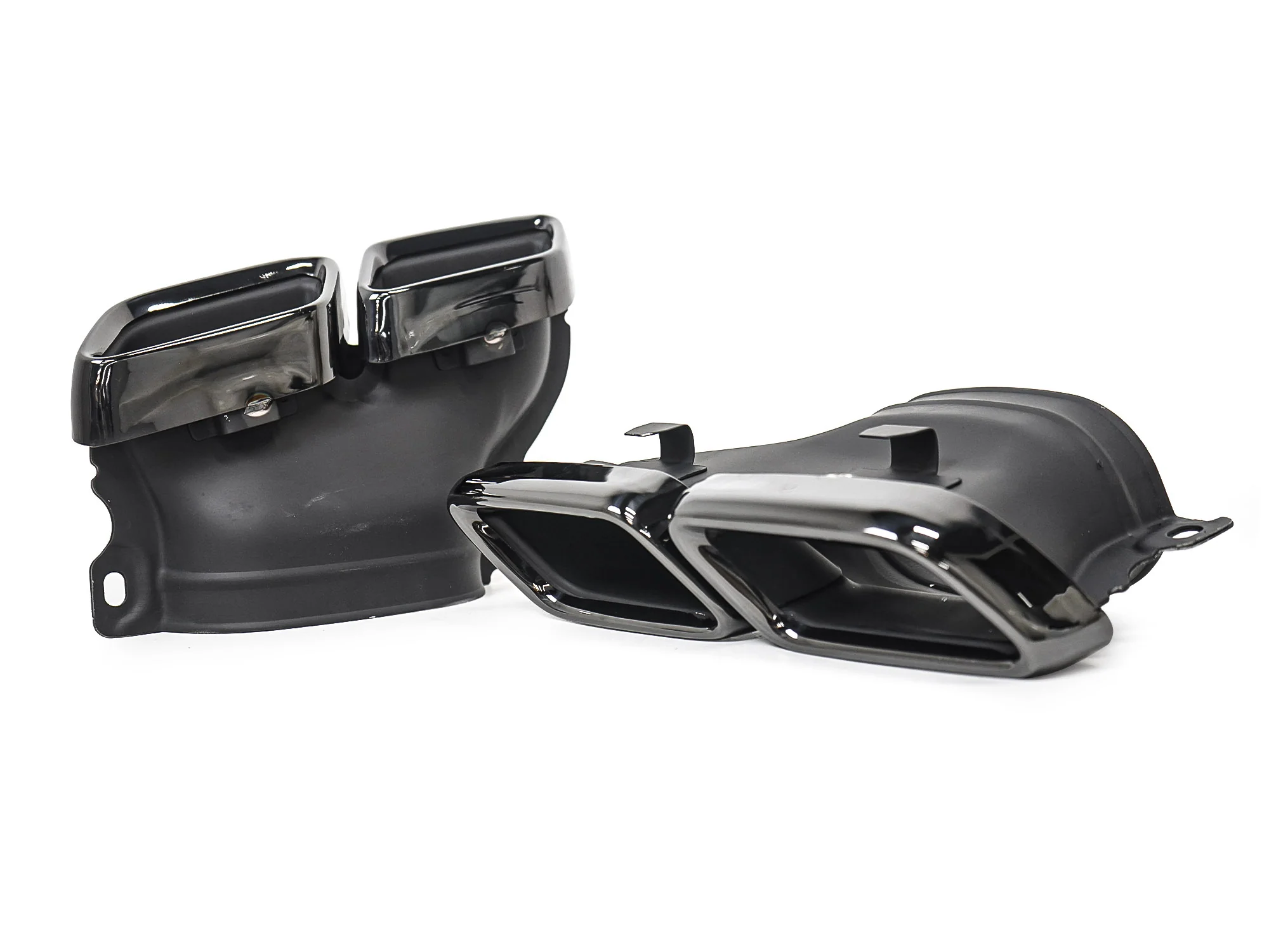 S63 Style Rear Diffuser W/ Black Tips Fits Benz C217 S560 Coupe AMG 2018-2020 LCI - Image 11