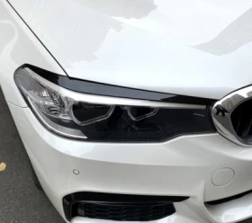 Gloss Black Headlight Eyelid Cover Eyebrow For BMW 5-Series G30 530I 540I M550I 2017-2023 - Image 3