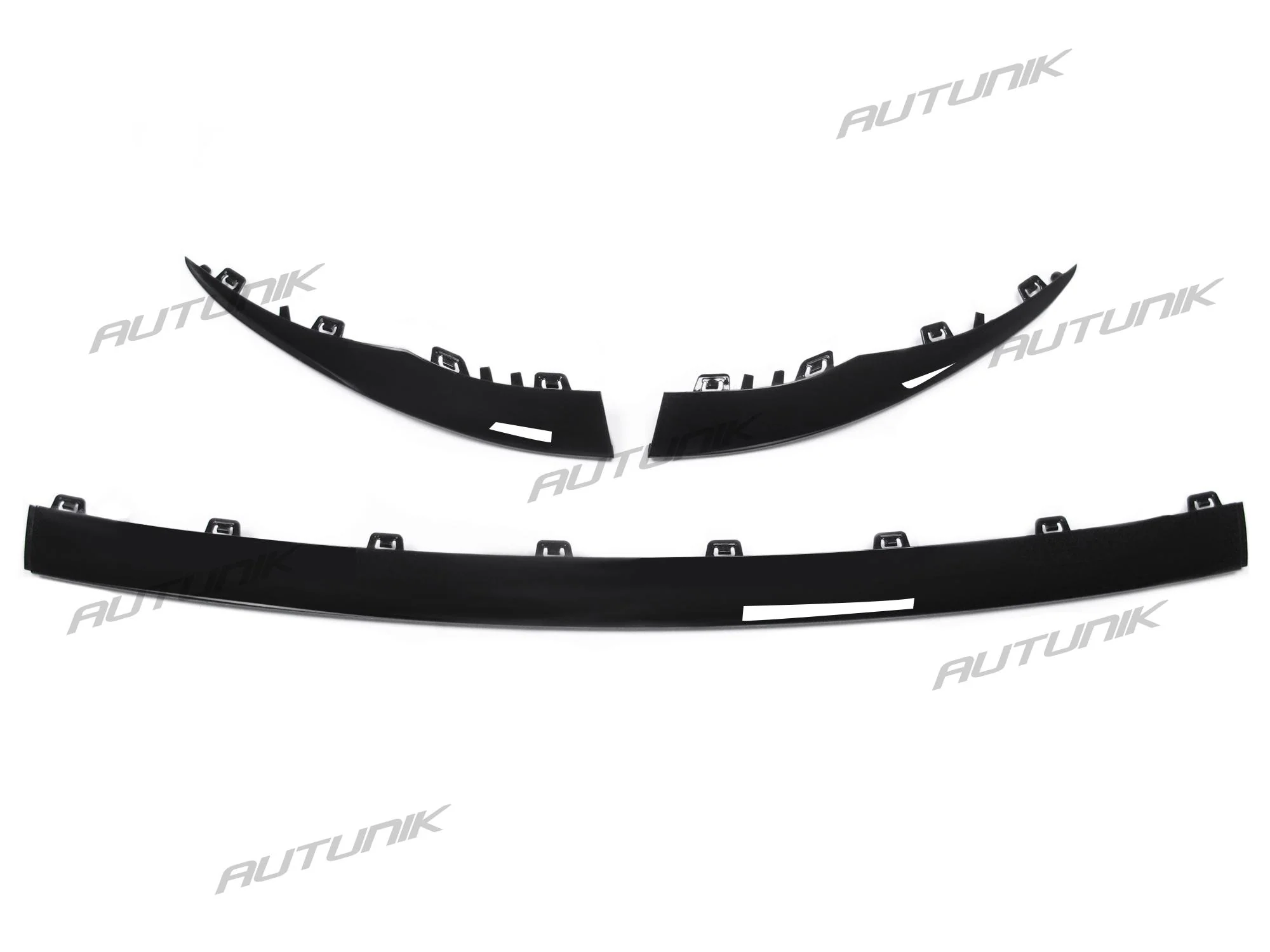 Gloss Black Front Lip Molding Trims For Mercedes C-Class W205 Sedan/Coupe AMG Bumper 2019-2021 - Image 8