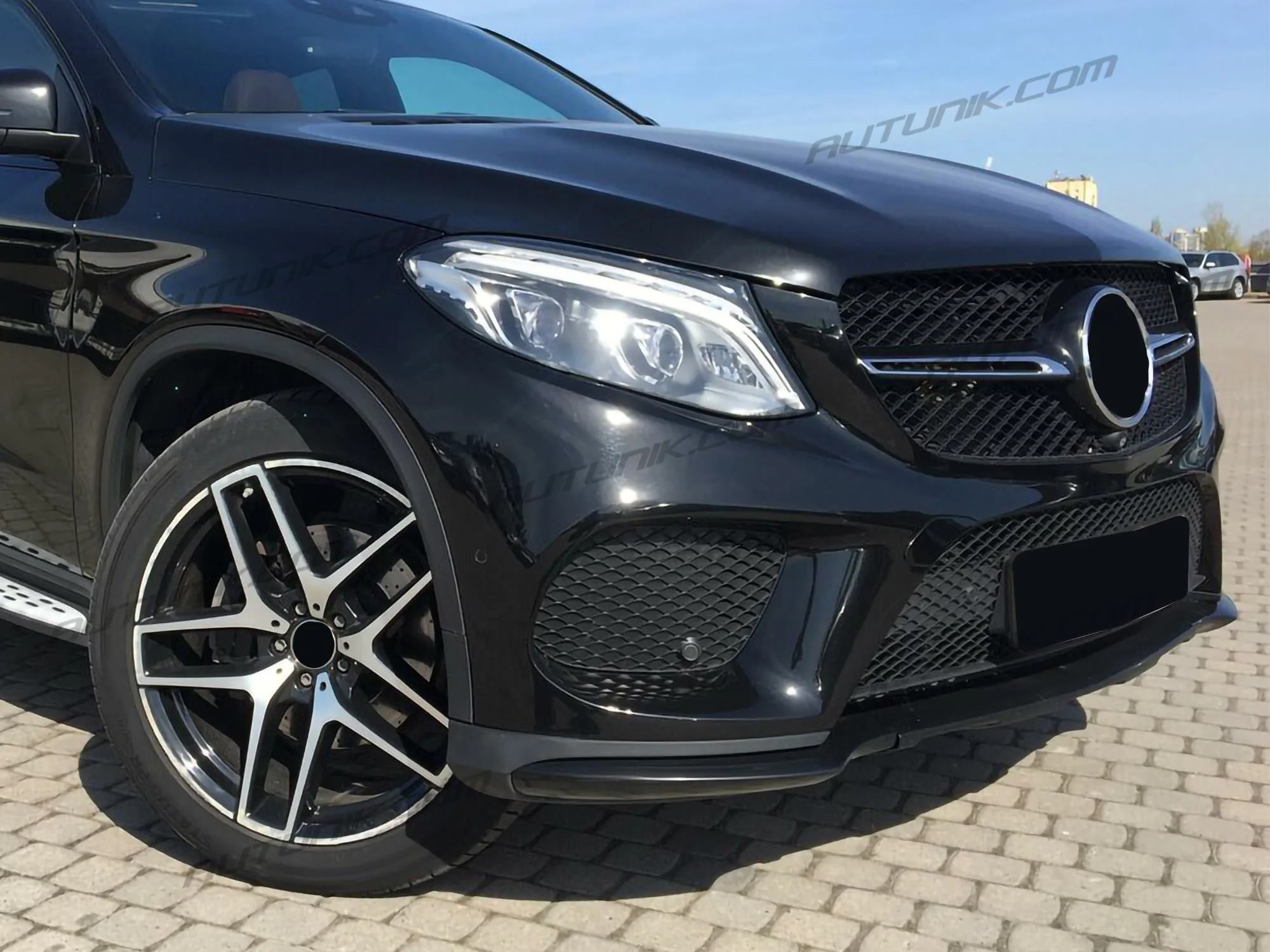 Glossy Black Front Bumper Lip Spoiler Molding Trim For Mercedes GLE C292 GLE43 AMG 2016-2019 di108 - Image 4