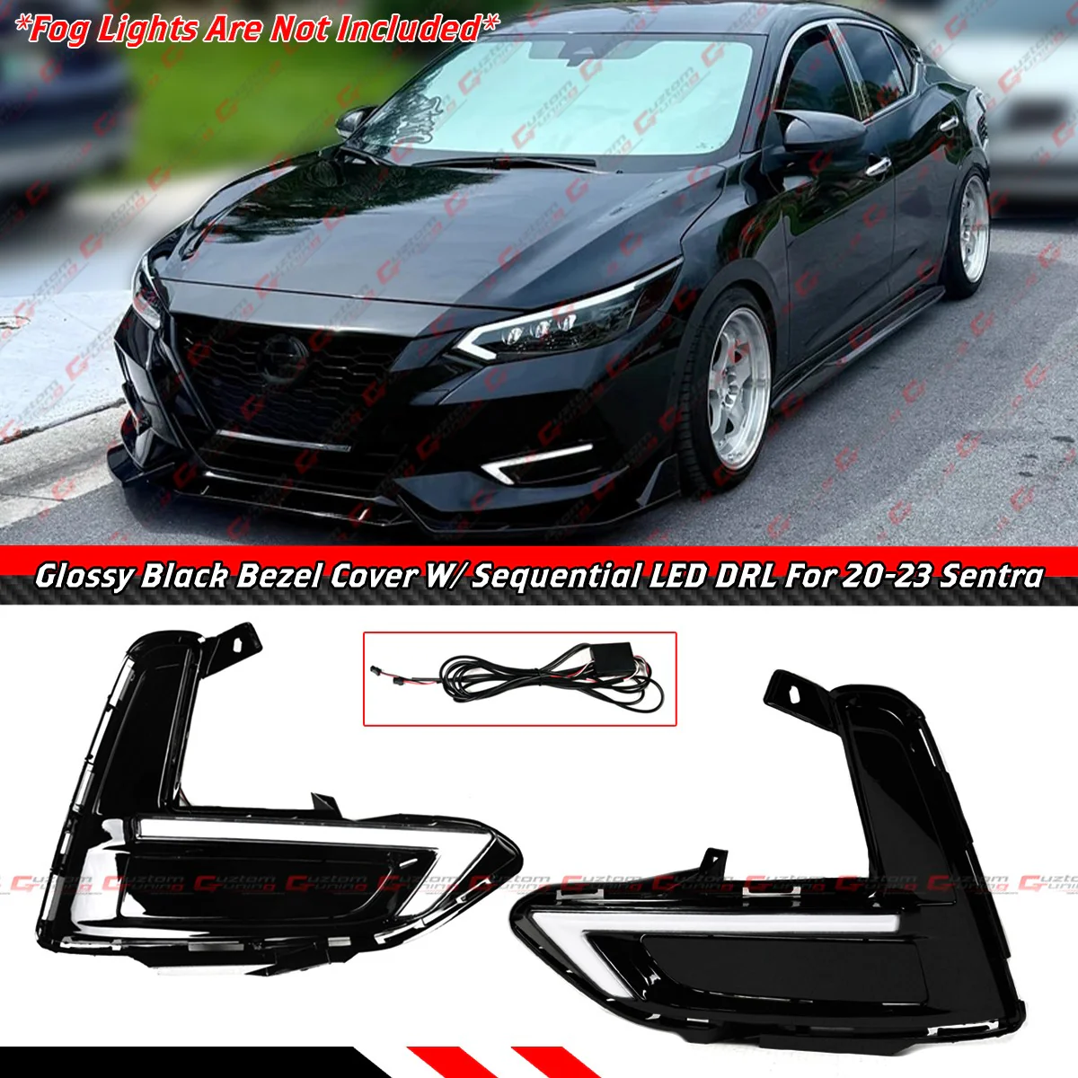 Sequential LED Day Time Running Light Turn Signal DRL For 2020-2023 Nissan Sentra S SV SR Sedan