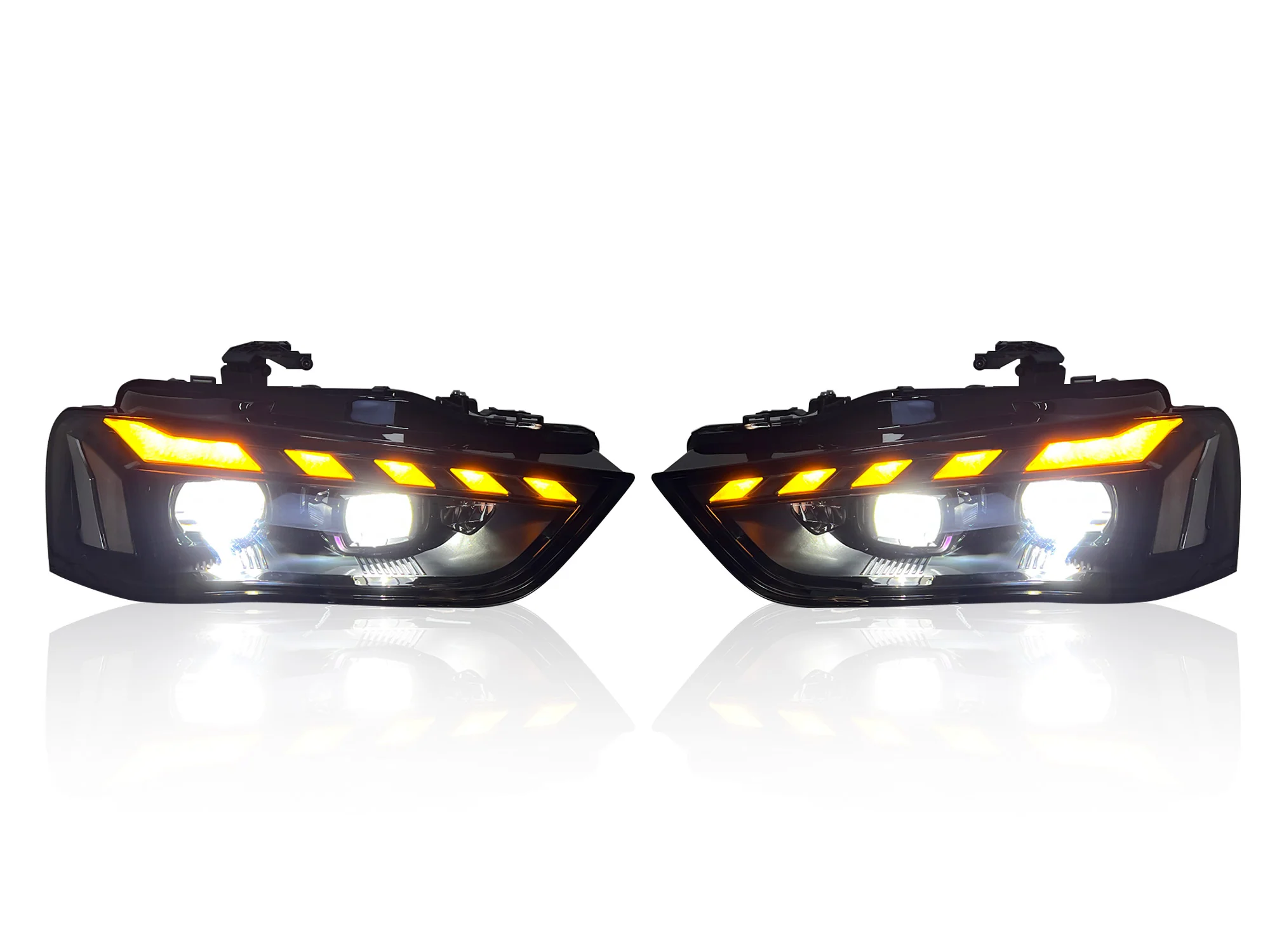 Pair Sequential LED Headlights Turn Signal for 2013-2016 Audi A4 S4 B8.5 - Image 4