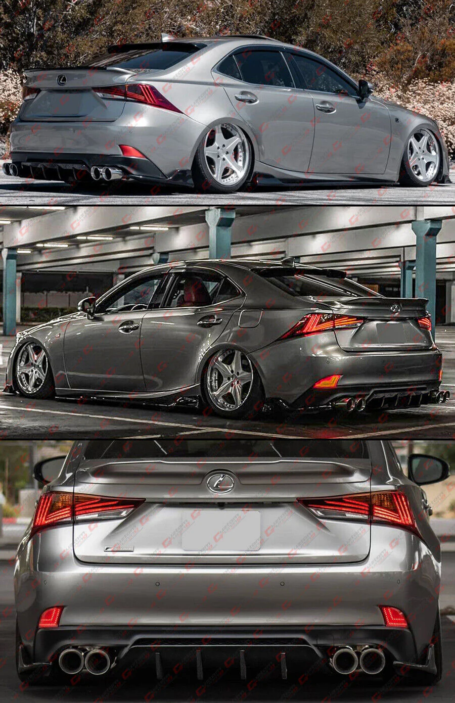 Shark Fin Rear Bumper Diffuser For 2017-2020 Lexus IS300 IS350 F Sport - Image 5