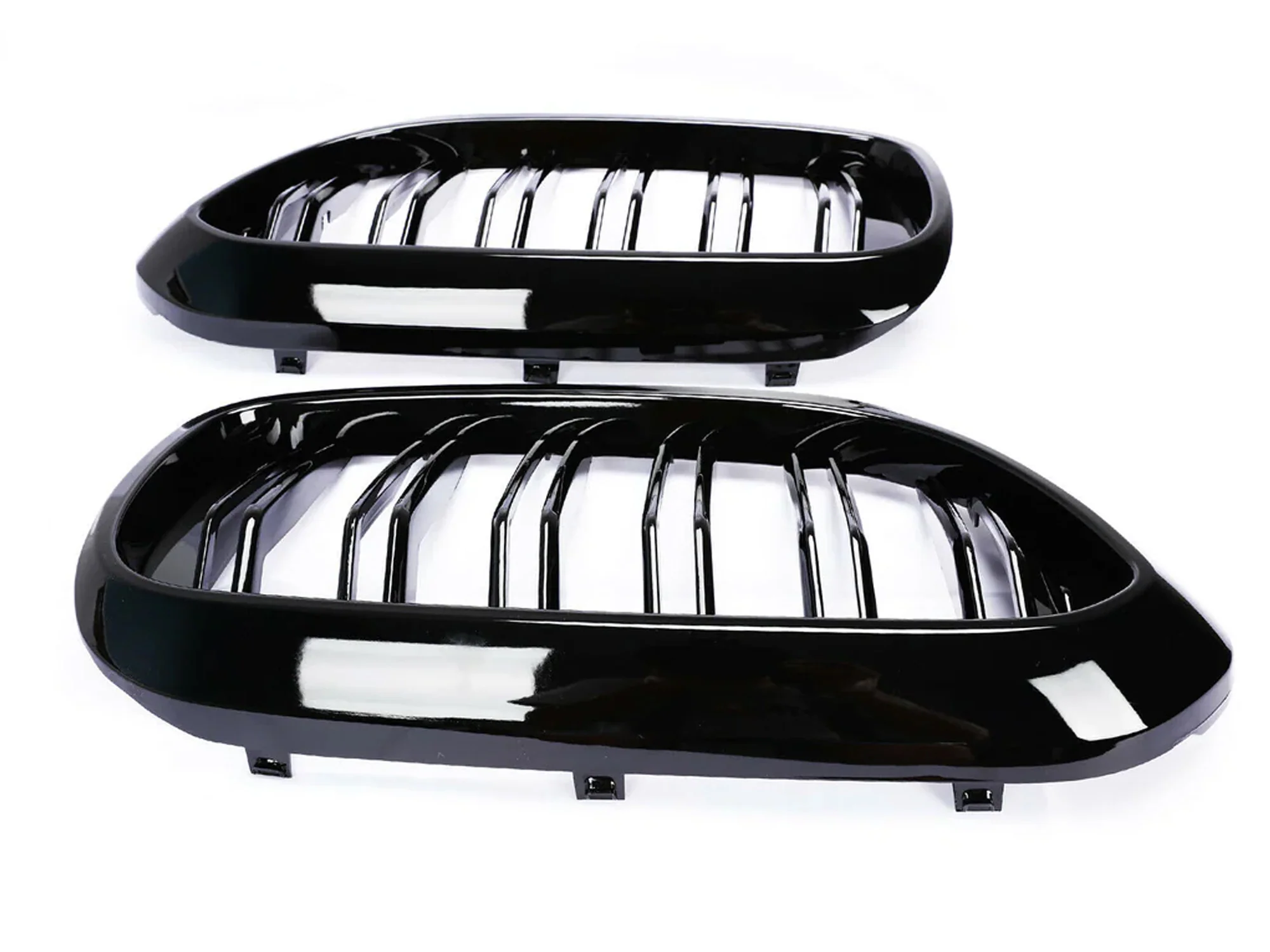 Gloss Black Fit BMW 5 Series G30 G31 530i 540i 2017-2020 Front Kidney Grille Dual Slats - Image 7