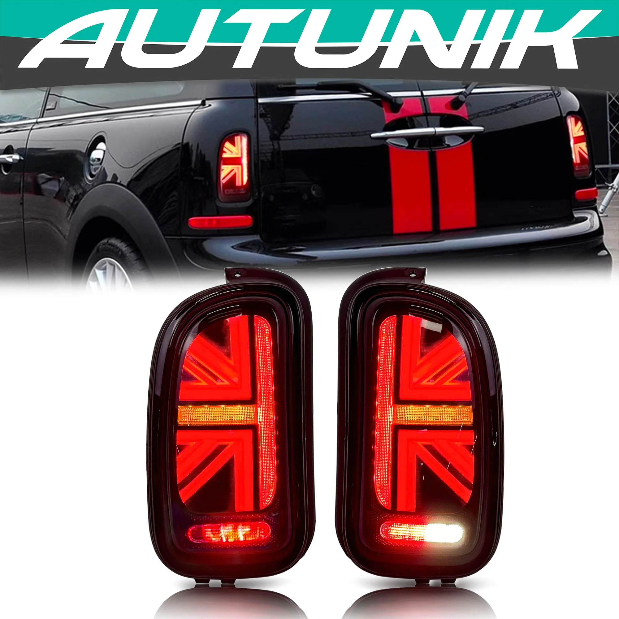 2x Smoked Lens LED Tail Lights For 2007-2013 MINI Cooper Clubman Rear Lamps
