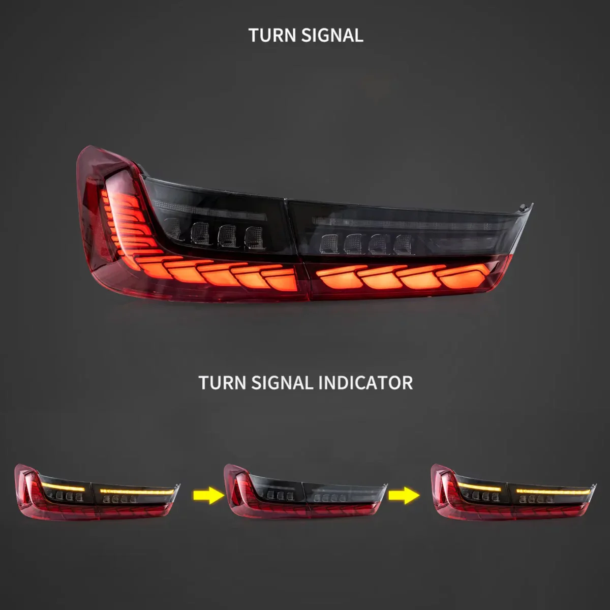 GTS Style Smoke LED Tail Lights W/Animation For BMW G20 G80 M3 330i 340i 2019-2022 - Image 4