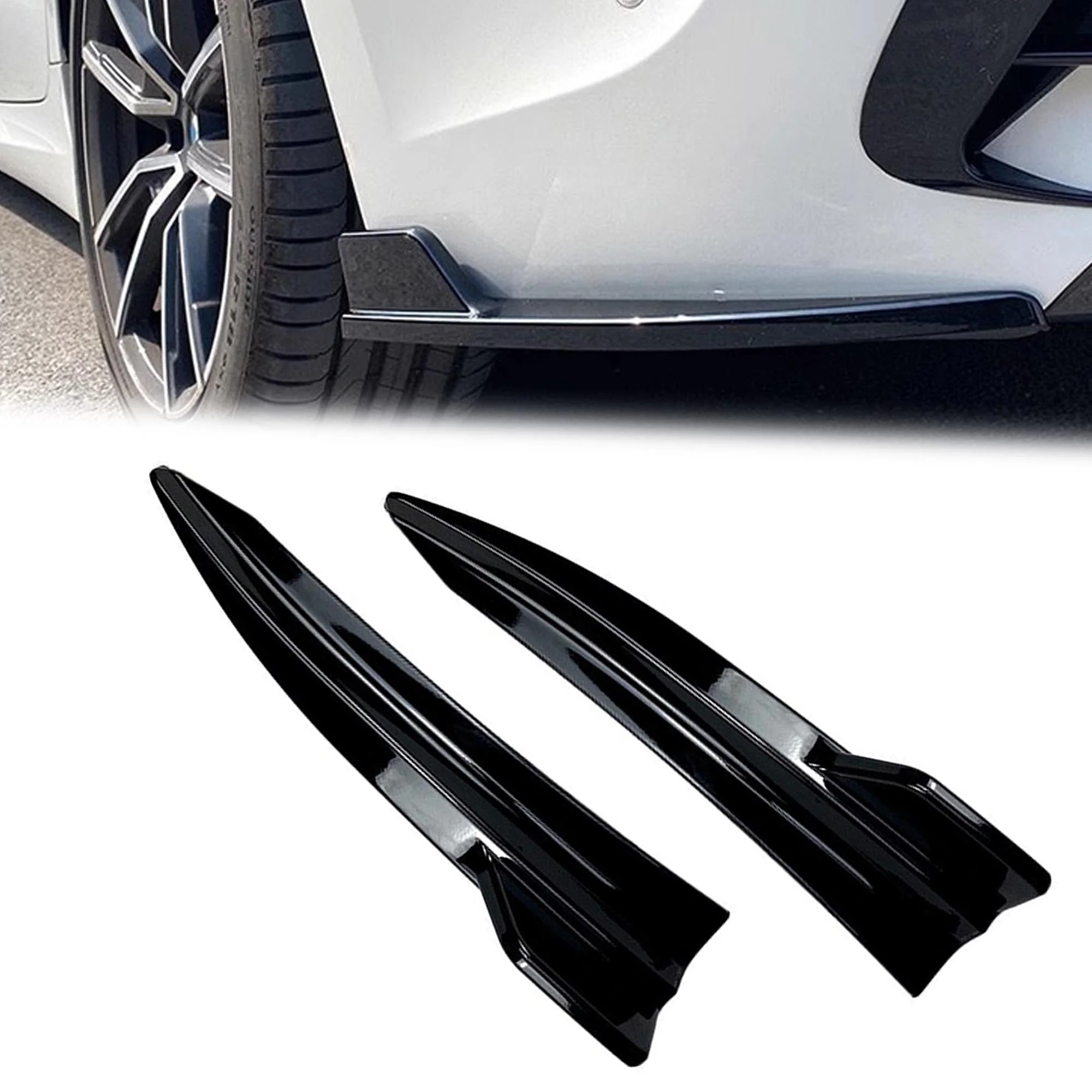 Gloss Black Rear Bumper Side Valences for BMW G20 G28 330I M340i 2019-2022 - Image 4