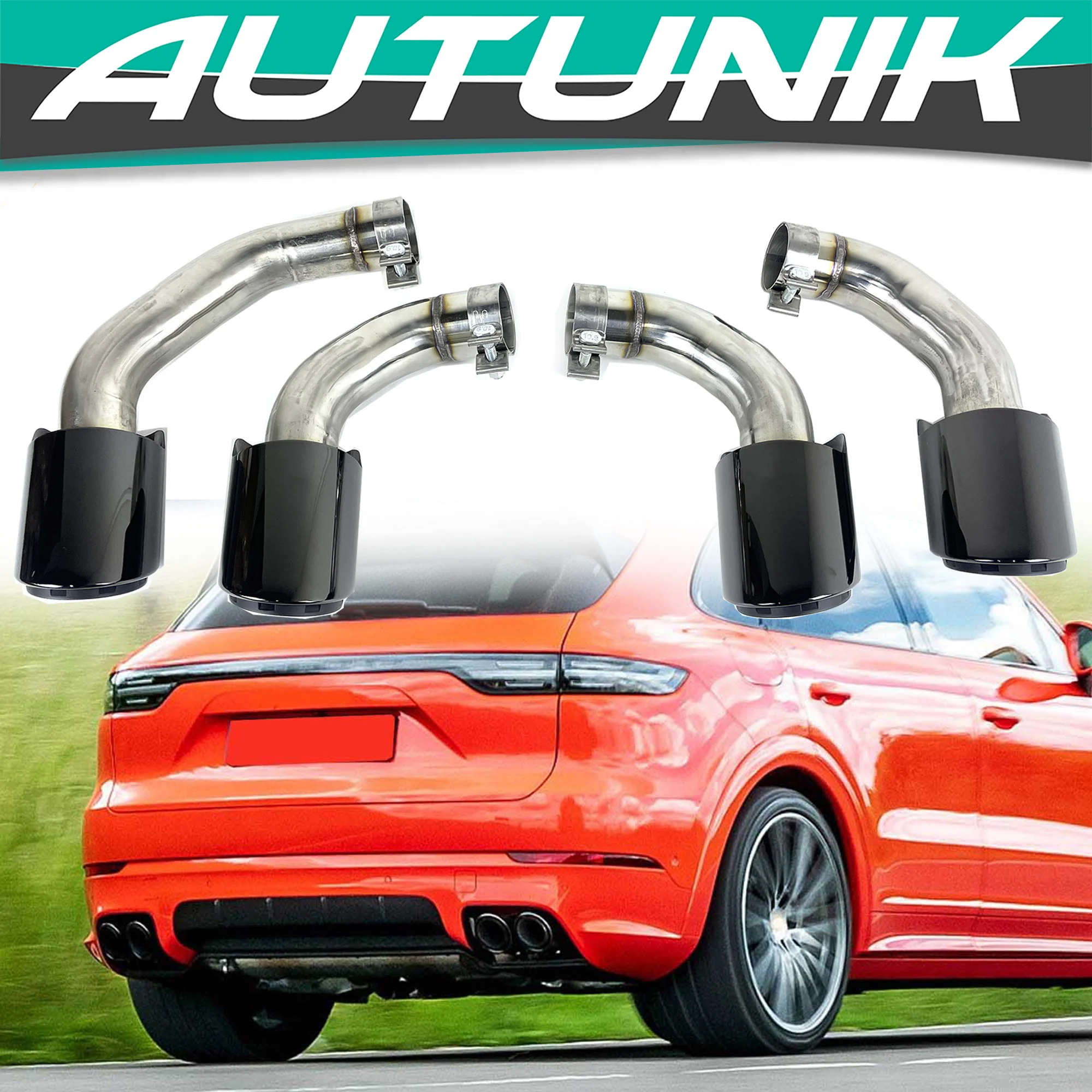 4pcs Black Exhaust Tips for Porsche 92A Cayenne S 2019-2026