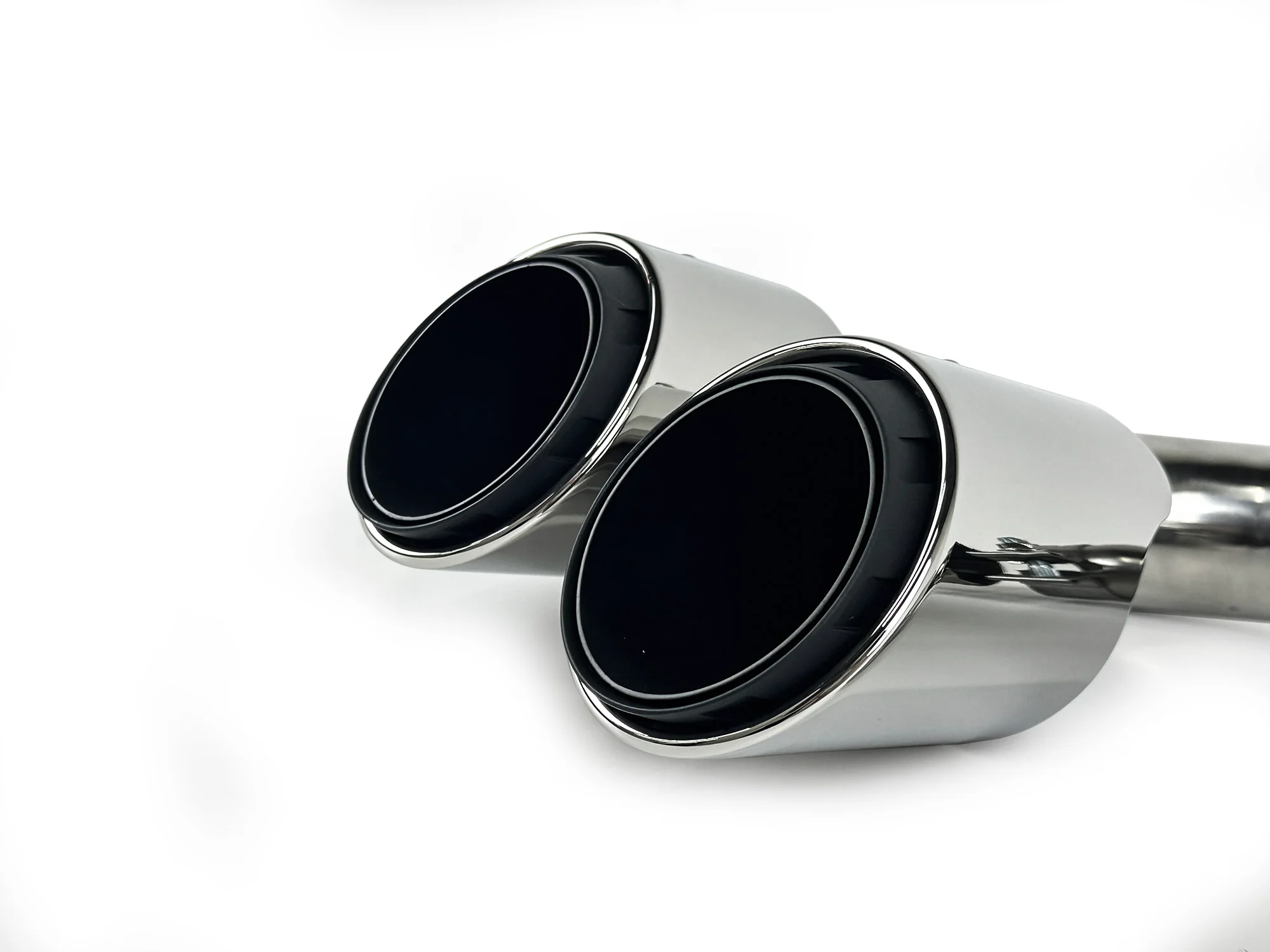Shiny Silver Exhaust Tips For 2019–2026 Porsche Cayenne E-Hybrid Pair - Image 11