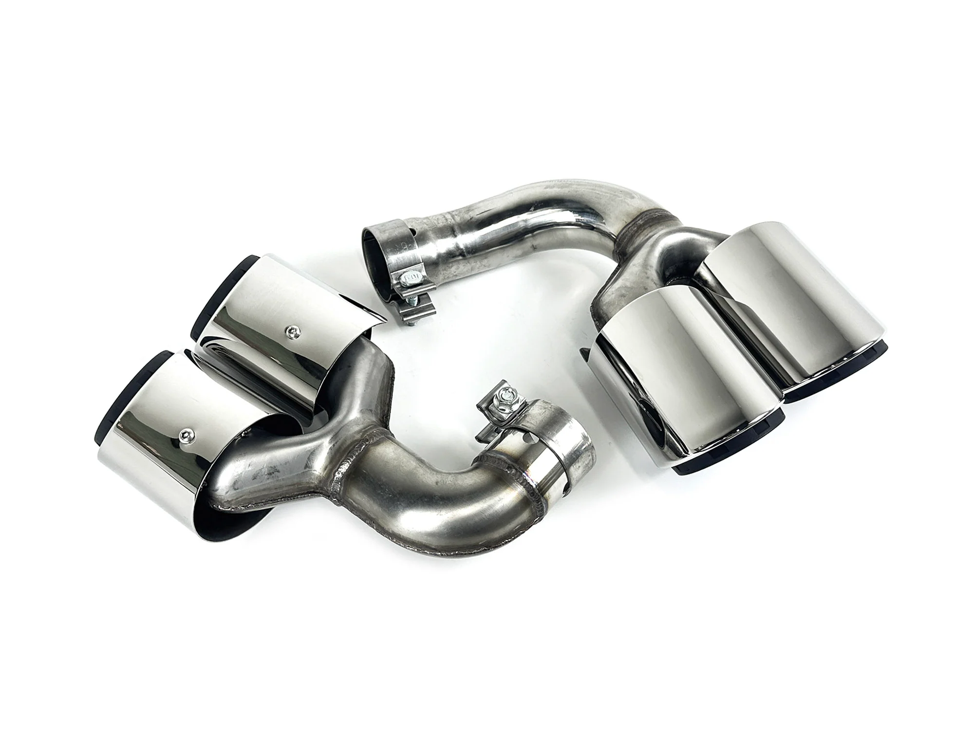 Shiny Silver Exhaust Tips For 2019–2026 Porsche Cayenne E-Hybrid Pair - Image 8