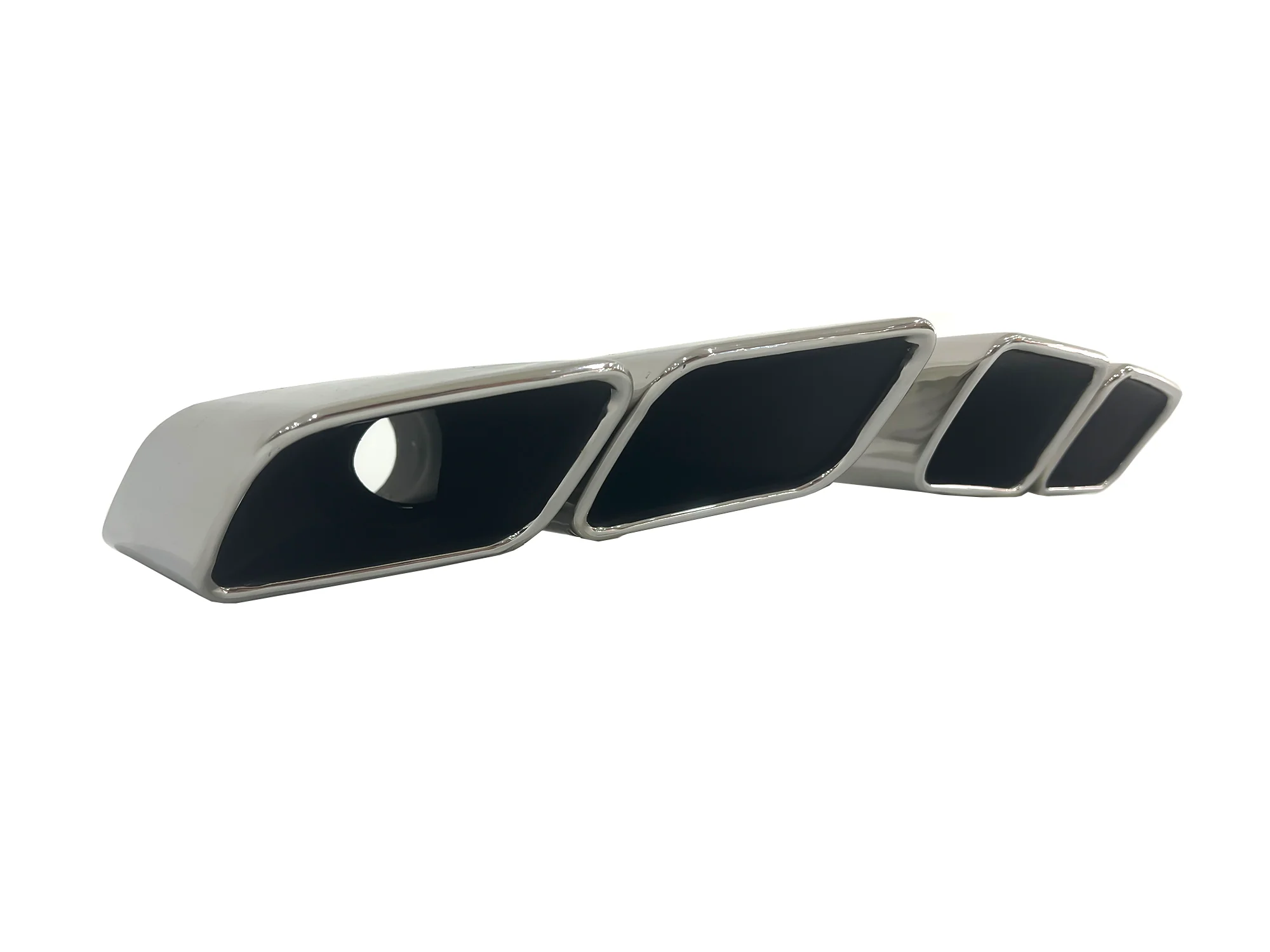 Chrome Square Exhaust Tips for Audi Q7 3.0L Gasoline 2016–2019 | 55mm Inlet - Image 6