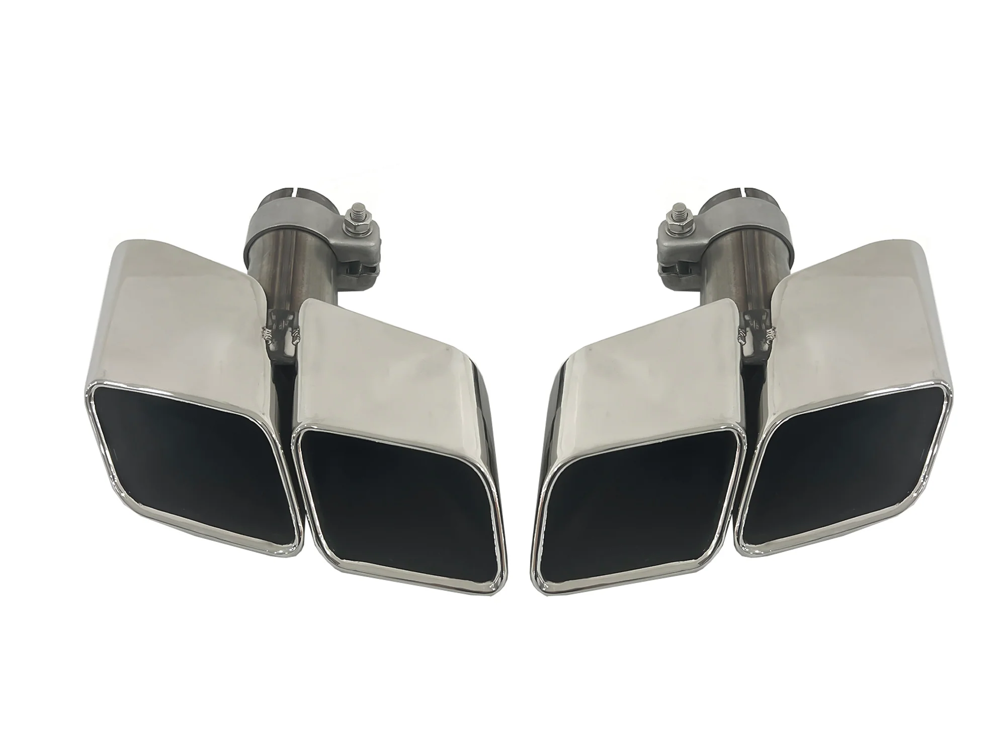 Chrome Square Exhaust Tips for Audi Q7 3.0L Gasoline 2016–2019 | 55mm Inlet - Image 8