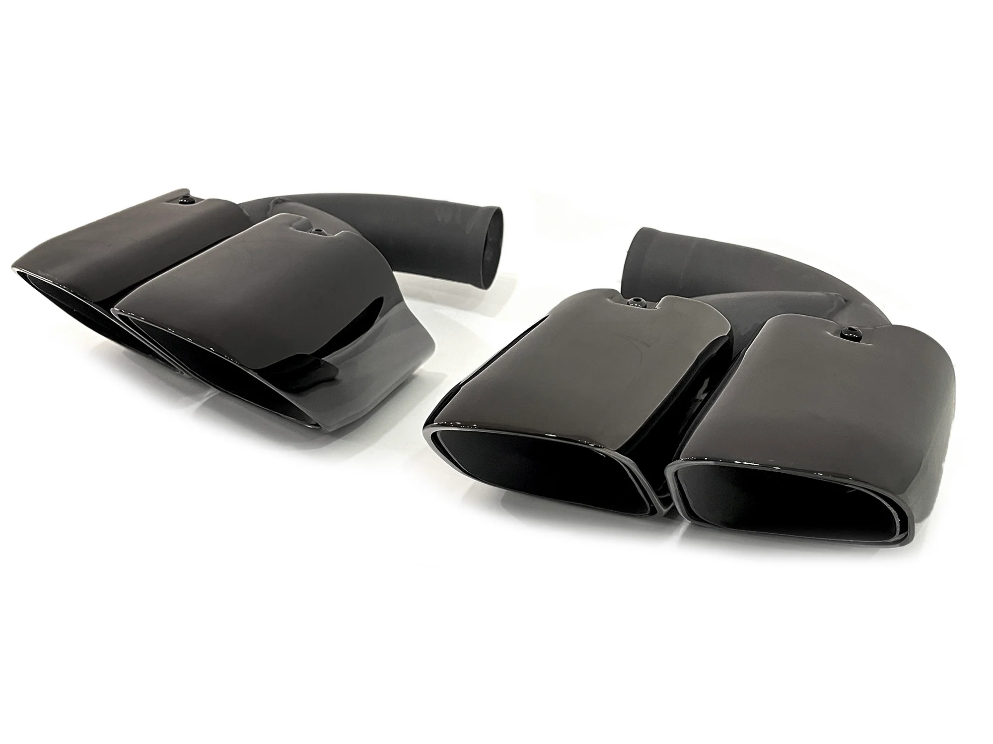 Square Twin Exhaust Tips For 11-14 Porsche Cayenne Base 958.1 Short Pipe - Image 10