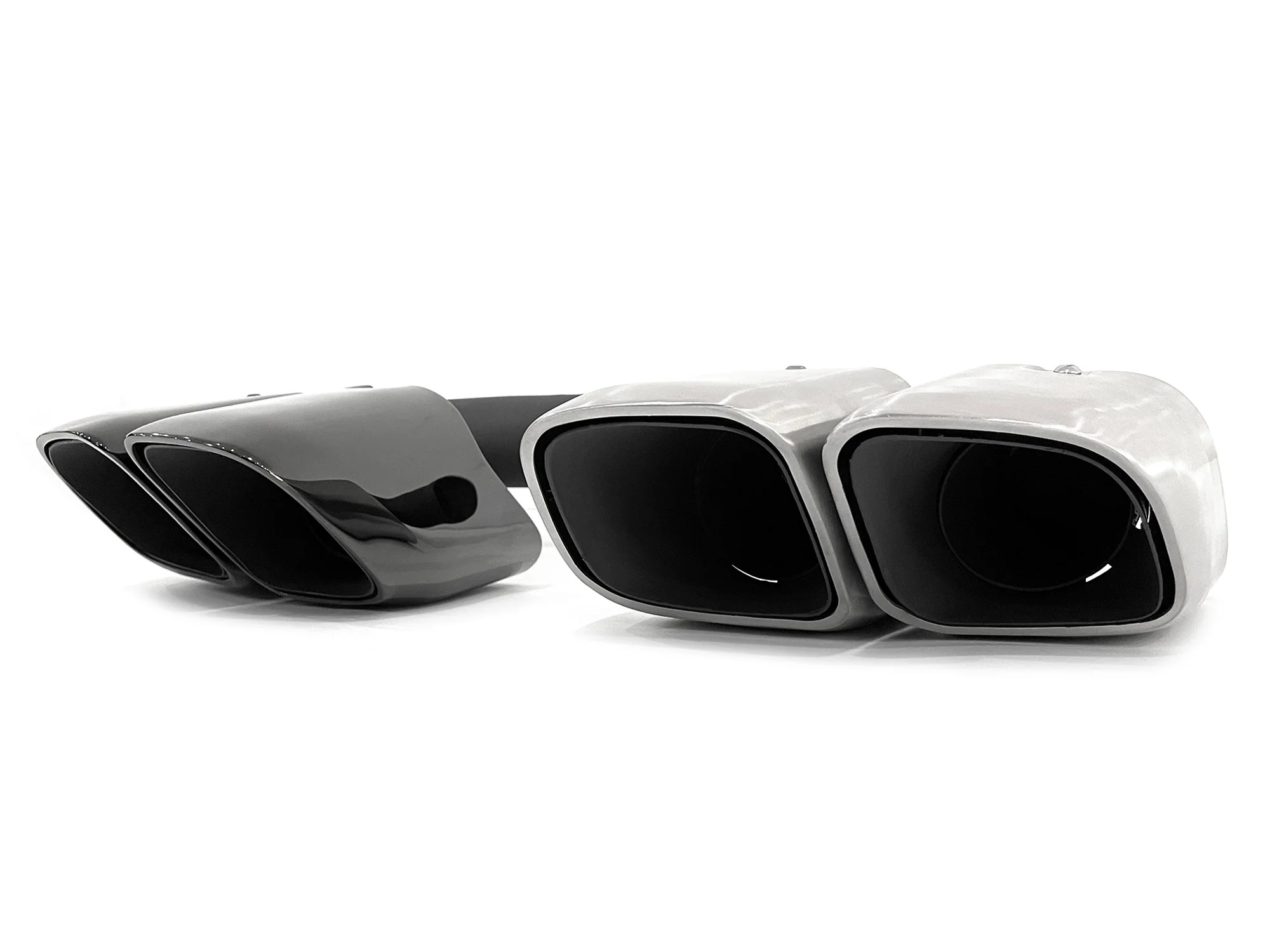 Square Twin Exhaust Tips For 11-14 Porsche Cayenne Base 958.1 Short Pipe - Image 12