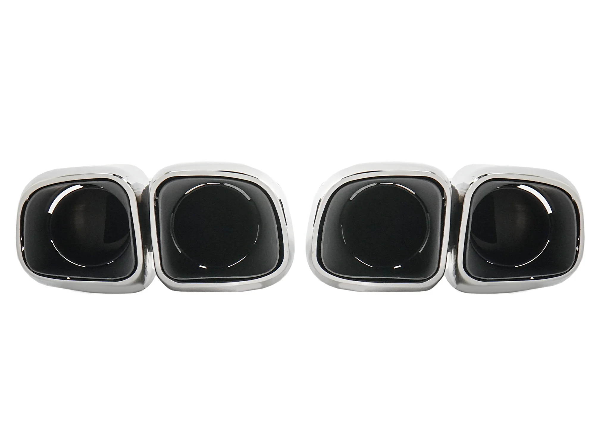 Square Twin Exhaust Tips For 11-14 Porsche Cayenne Base 958.1 Short Pipe - Image 18