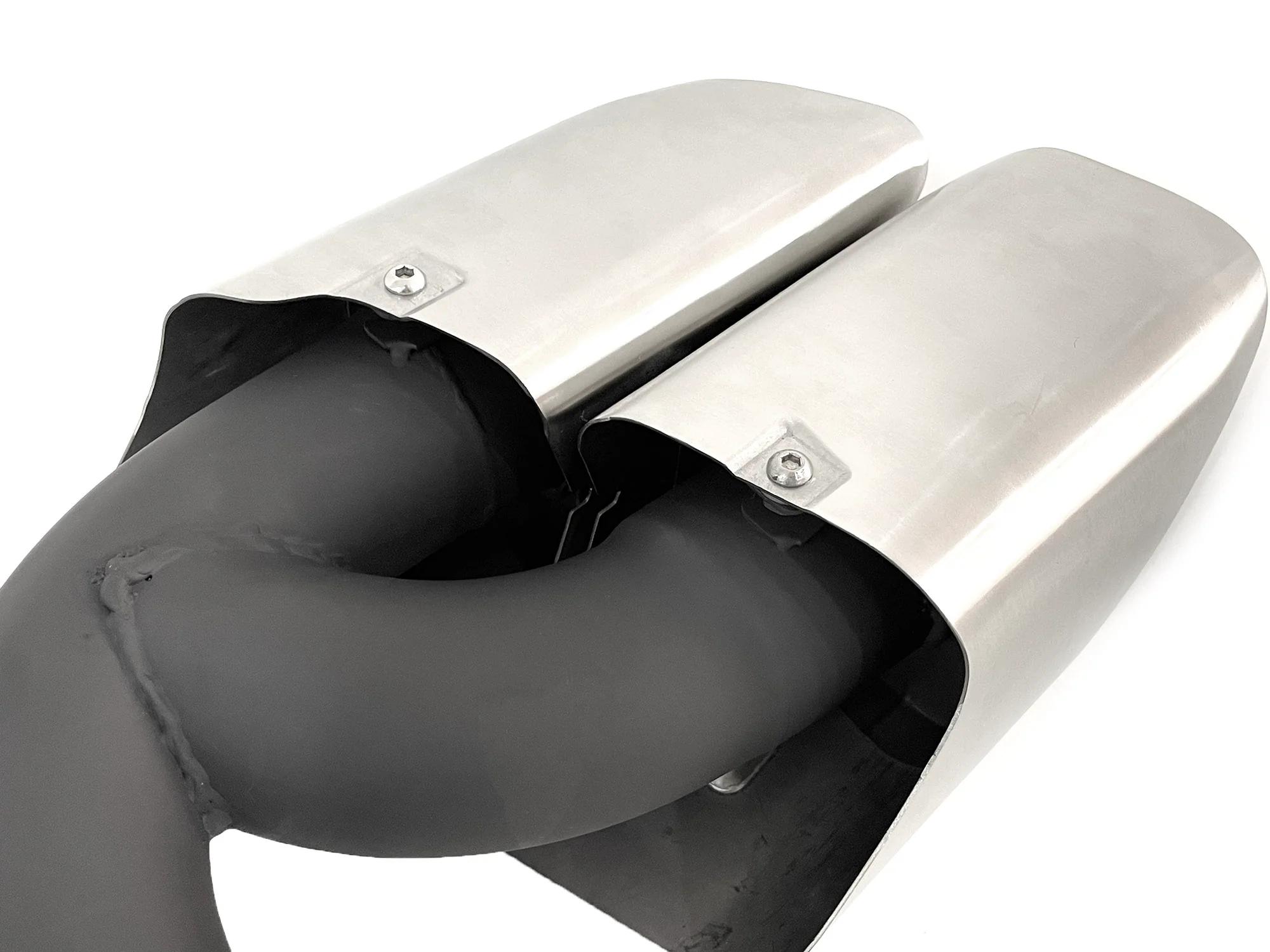 Square Twin Exhaust Tips For 11-14 Porsche Cayenne Base 958.1 Short Pipe - Image 6