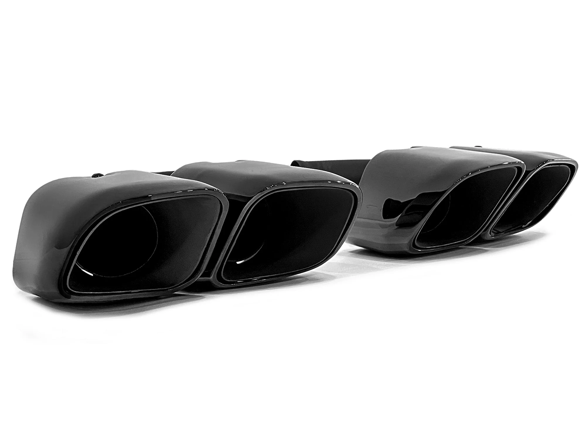Square Twin Exhaust Tips For 11-14 Porsche Cayenne Base 958.1 Short Pipe - Image 9