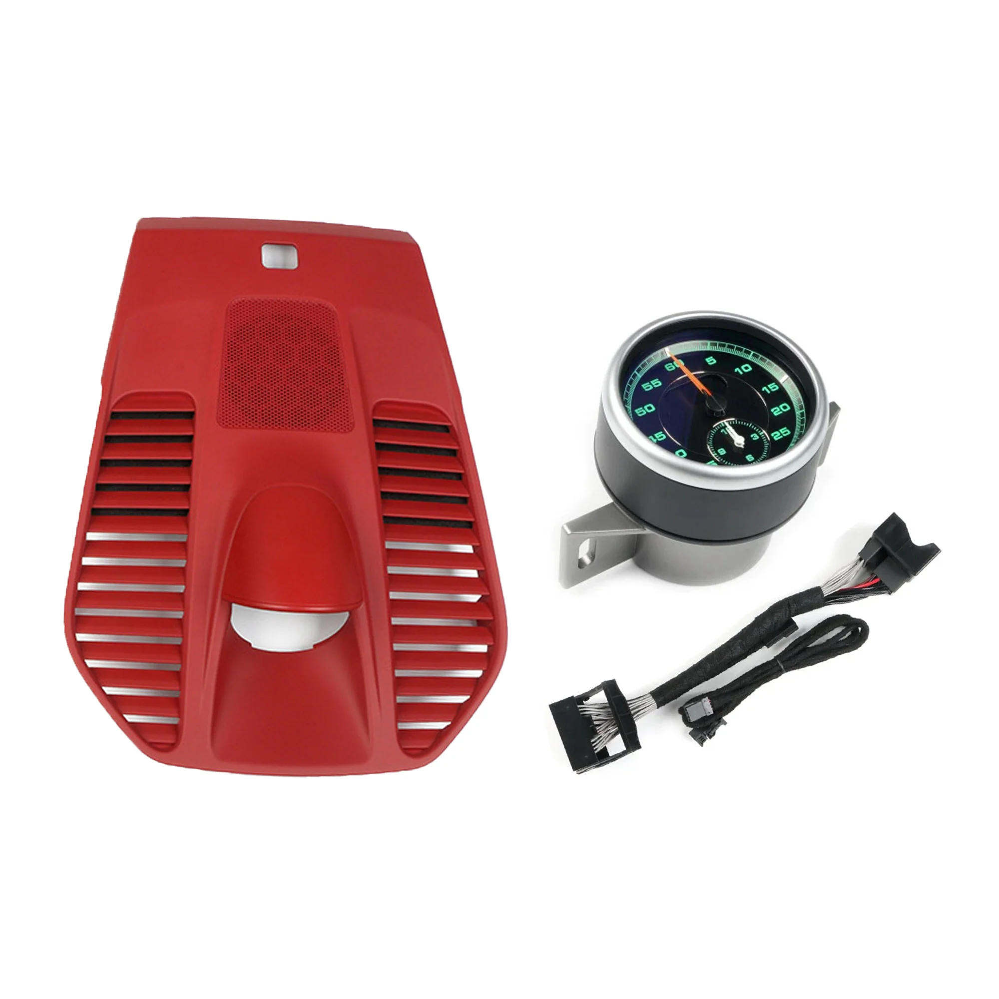 Red Dashboard Center Chrono Cover Panel with Stopwatch Clock Kit Fits Porsche 911 991 Carrera Turbo GT3 2012-2018 - Image 11