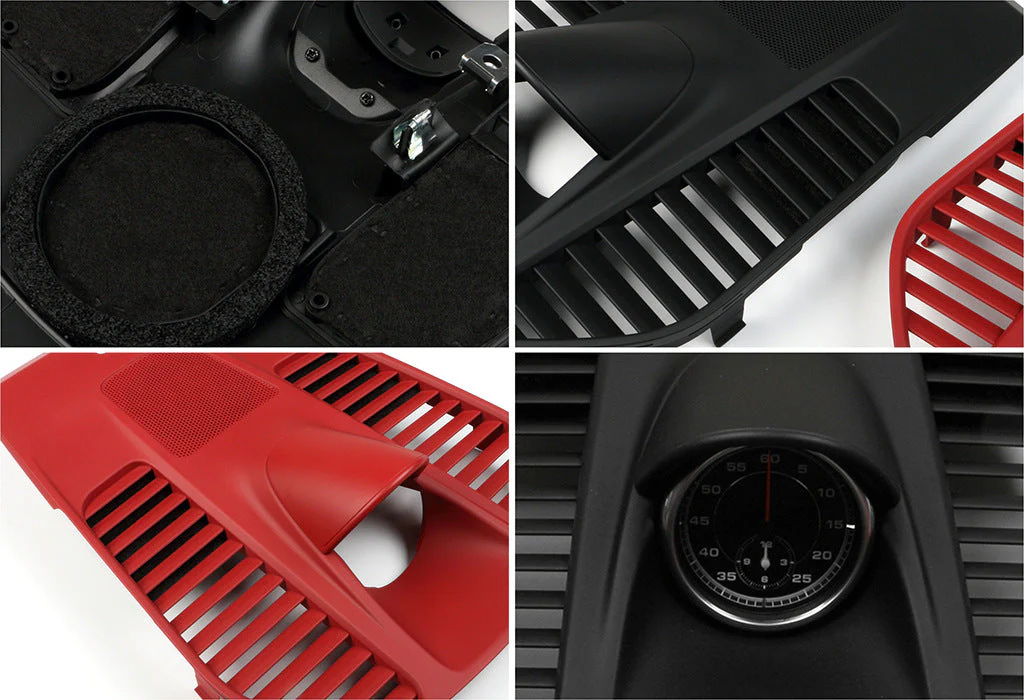 Red Dashboard Center Chrono Cover Panel with Stopwatch Clock Kit Fits Porsche 911 991 Carrera Turbo GT3 2012-2018 - Image 3
