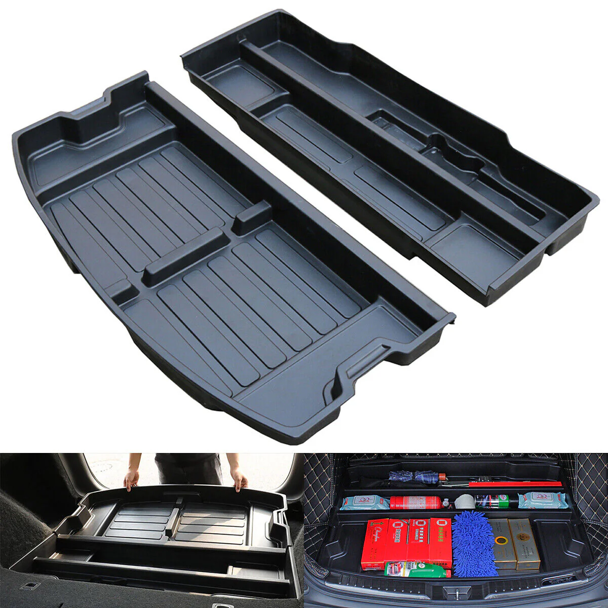 Trunk Organizer Insert Cargo Hatch Rear Hidden Storage Box for Honda CRV 2017-2022 - Image 7