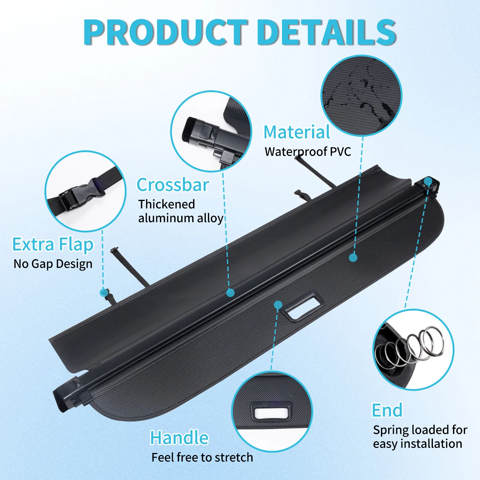 Trunk Retractable Cargo Cover Security Shield For Subaru Outback 2015–2019 - Image 4