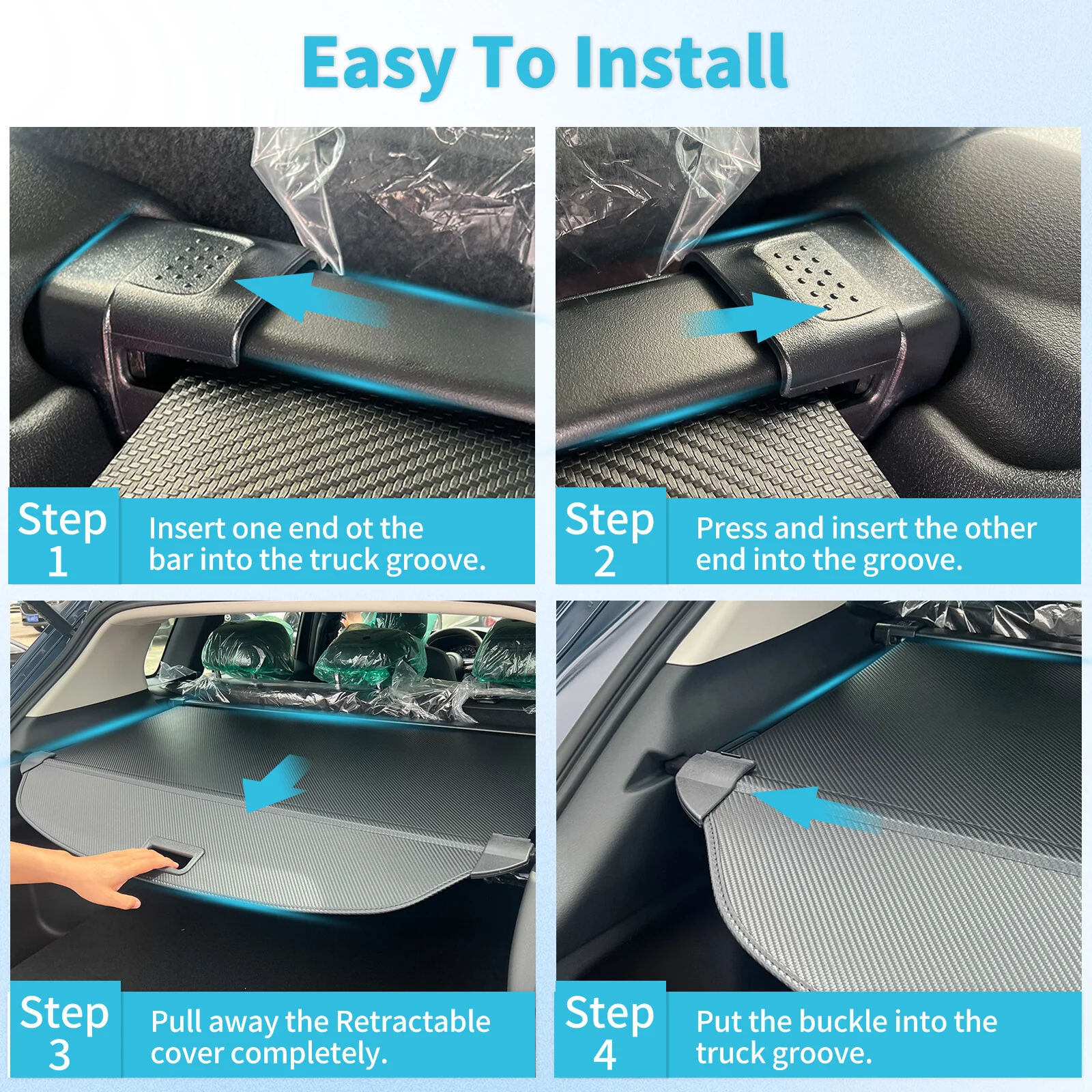 Trunk Retractable Cargo Cover Security Shield For Subaru Outback 2015–2019 - Image 7