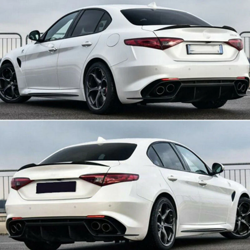 For 2017-2022 Alfa Romeo Giulia Gloss Black Rear Trunk Spoiler Wing - Image 3