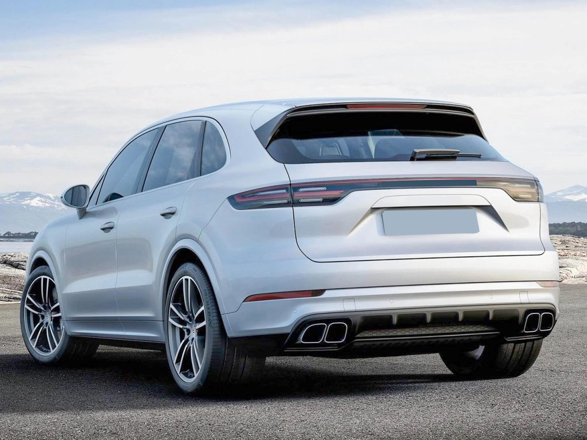 Square Exhaust Muffler Tips For Porsche Cayenne 9Y0 Base Petrol 2019-2026 - Image 10