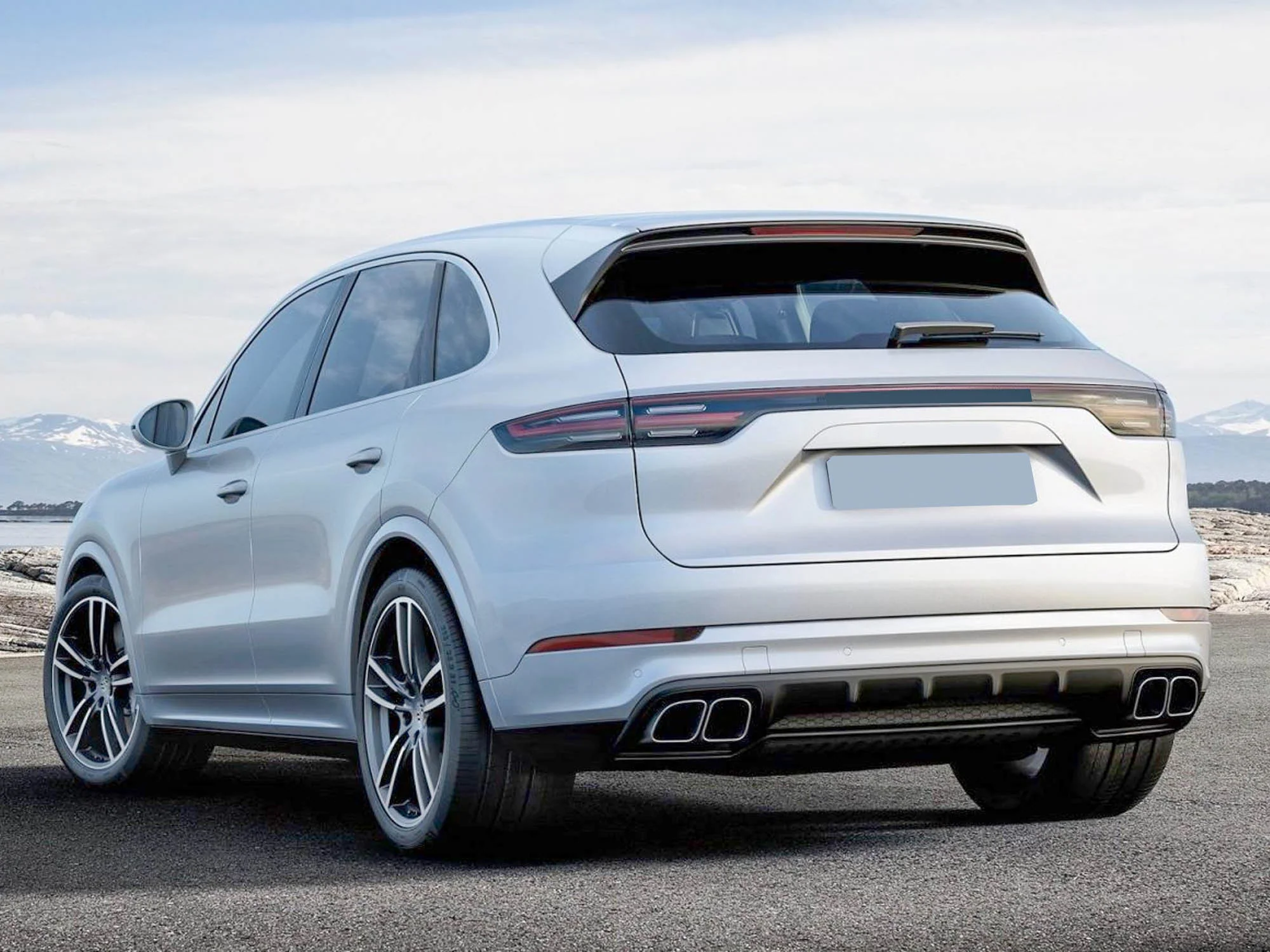 Square Exhaust Muffler Tips For Porsche Cayenne 9Y0 Base Petrol 2019-2026 - Image 20