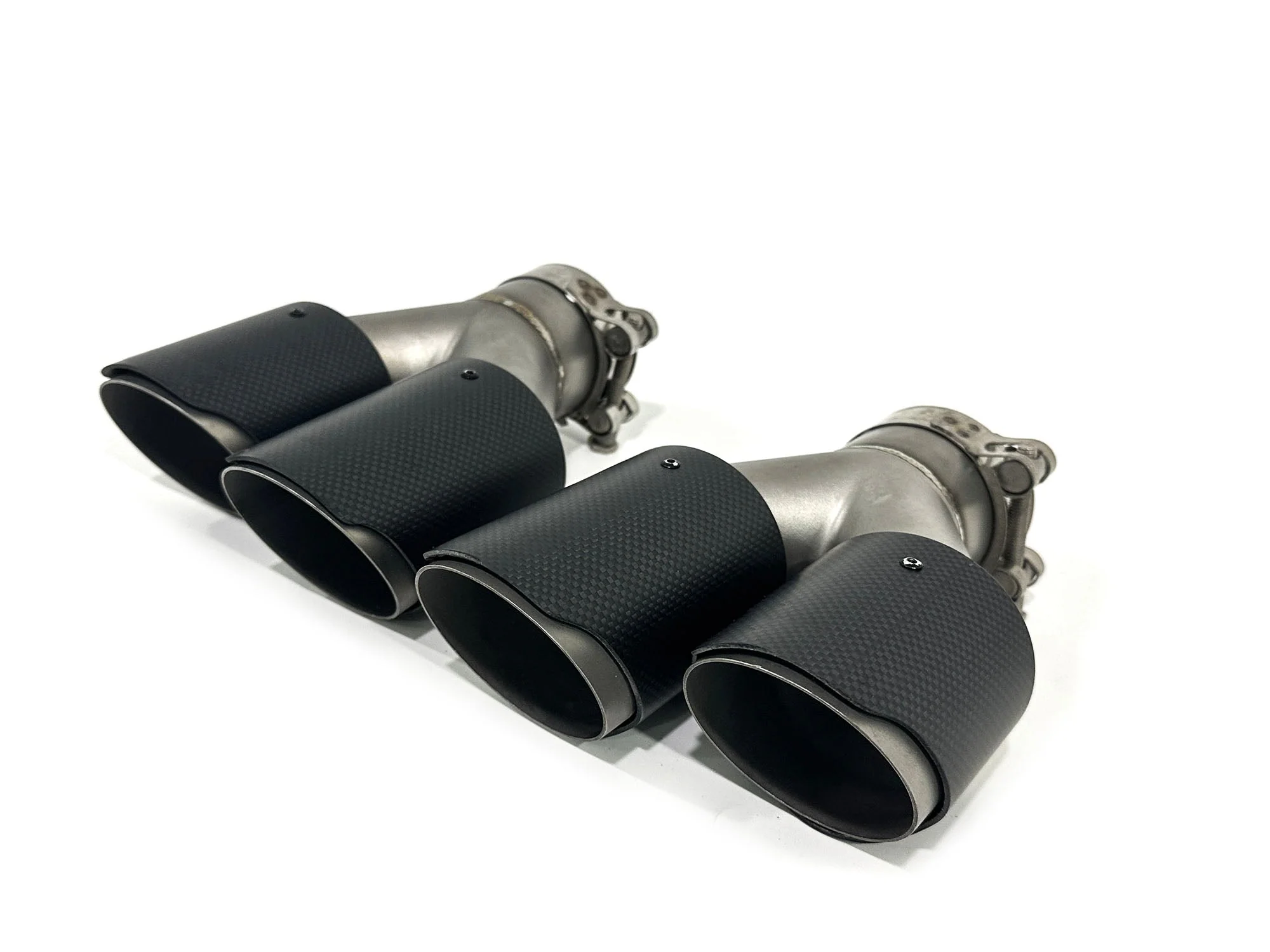 Universal Oval AMG Matte Carbon Fiber Exhaust Tips Upgrade - Inlet 63mm - Image 5