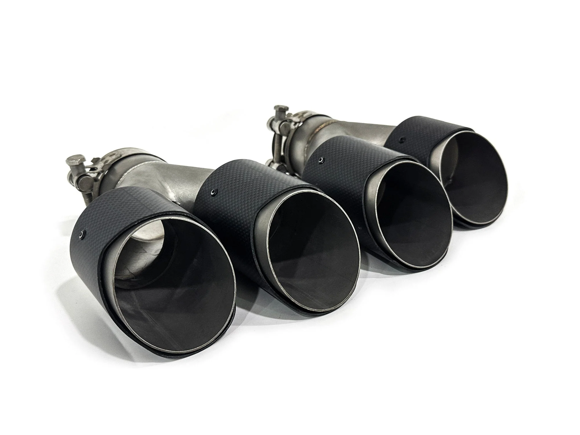 Universal Oval AMG Matte Carbon Fiber Exhaust Tips Upgrade - Inlet 63mm - Image 6