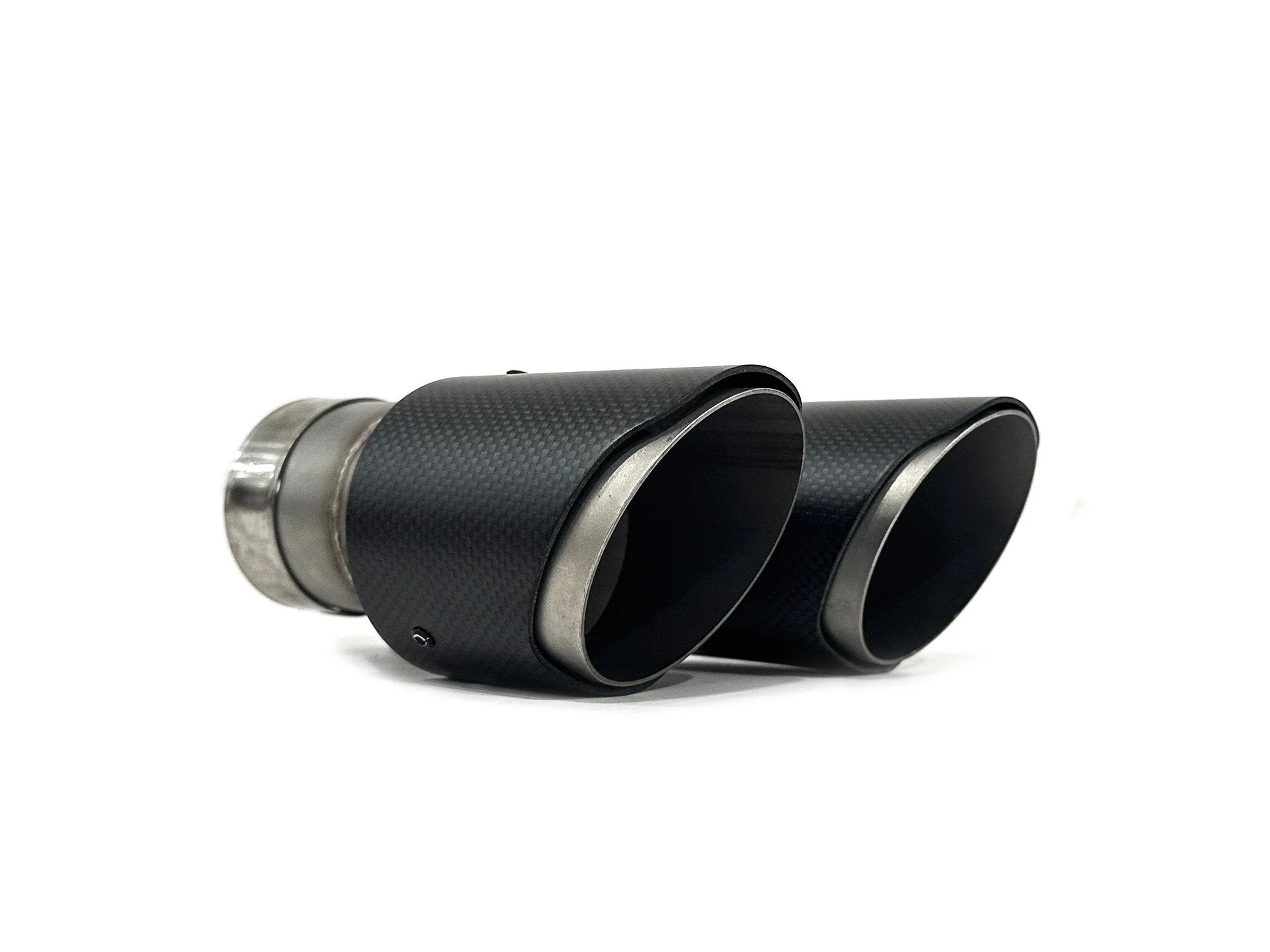 Universal Oval AMG Matte Carbon Fiber Exhaust Tips Upgrade - Inlet 63mm - Image 7